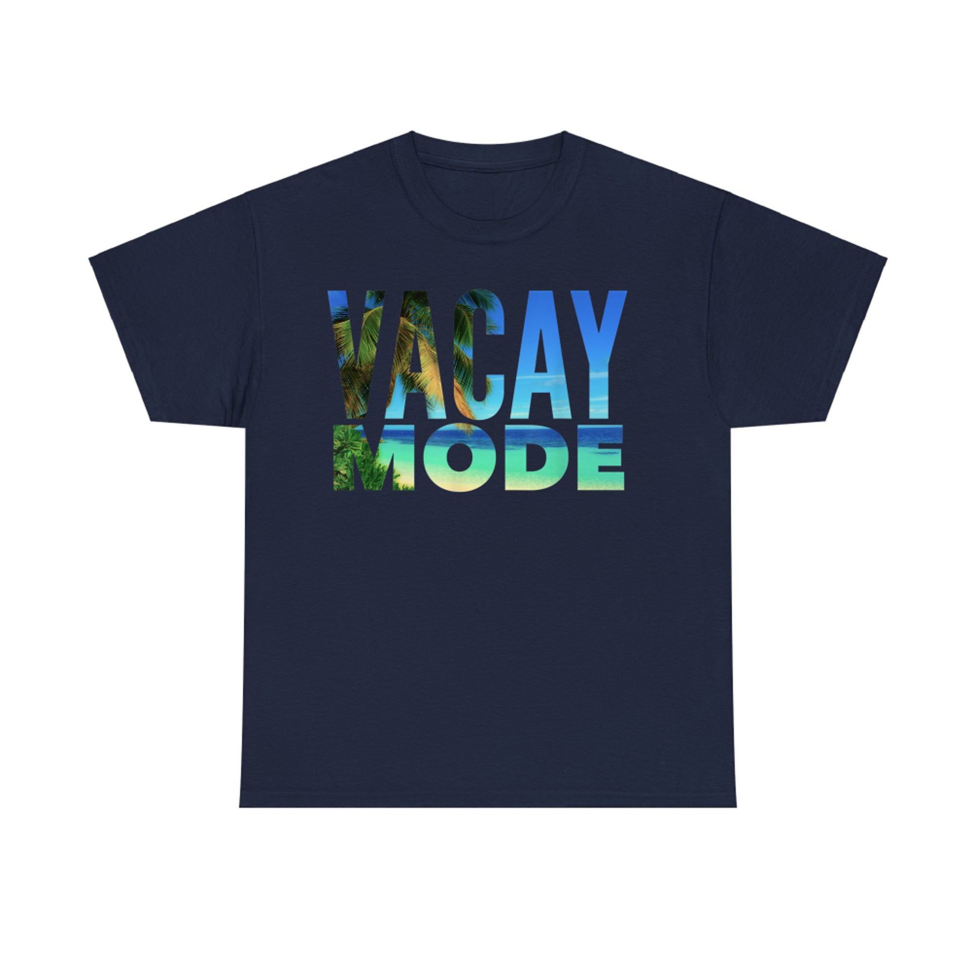 Vacay Mode Summer Vacation Tropical Beach Palm Trees & Ocean T-Shirt