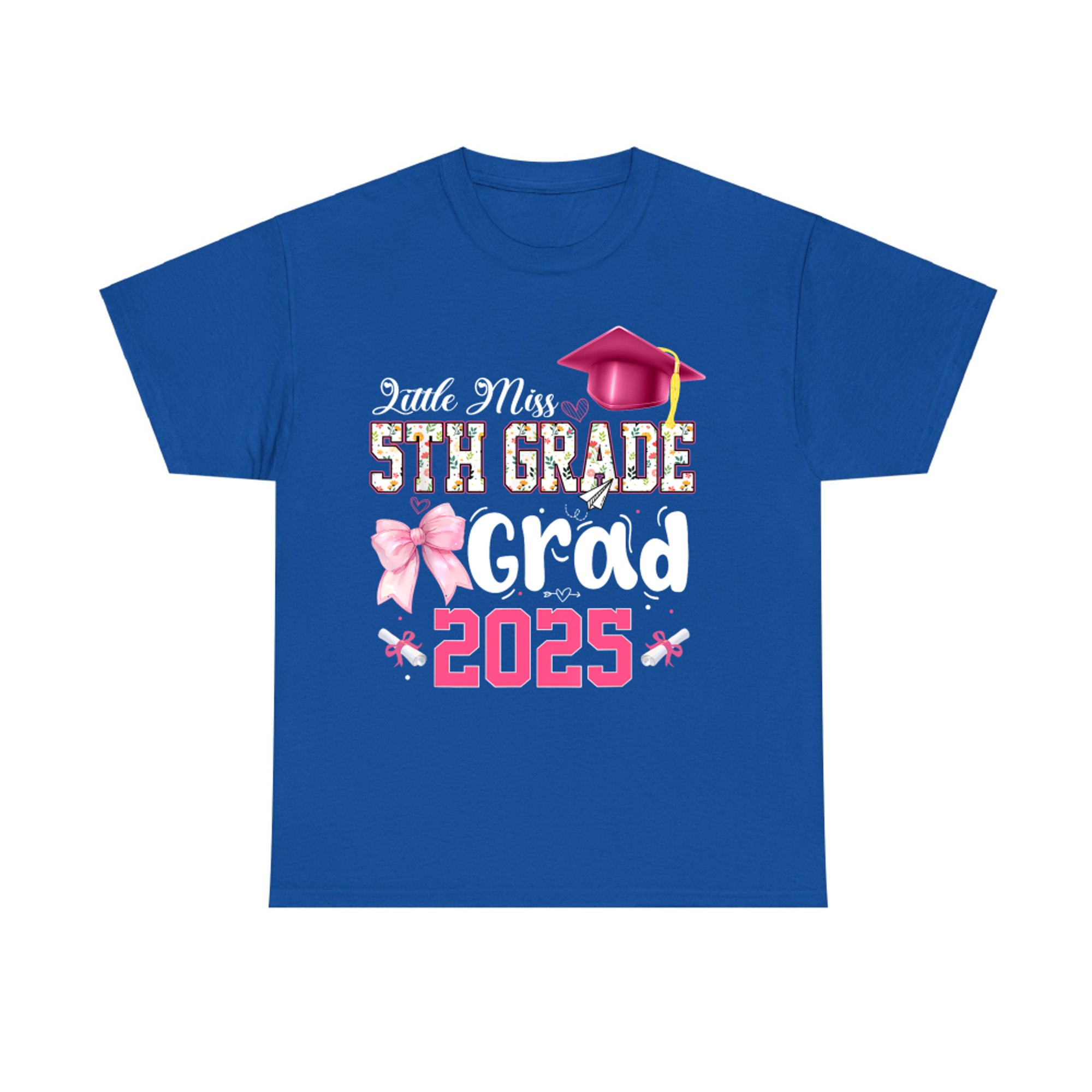 Little Miss 5th Grade Graduation Graduate Coquette Bow Kids T-Shirt