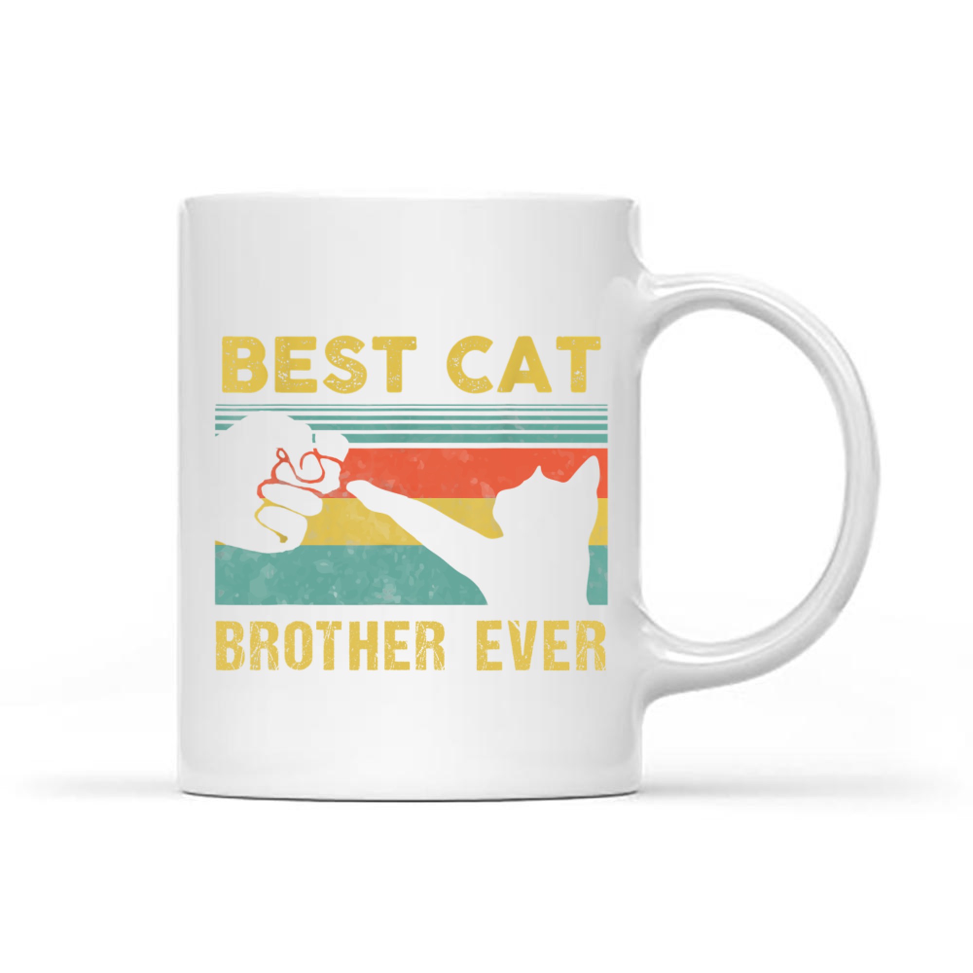 Best Cat Brother Ever Vintage Cats Happy Father's Day Mug