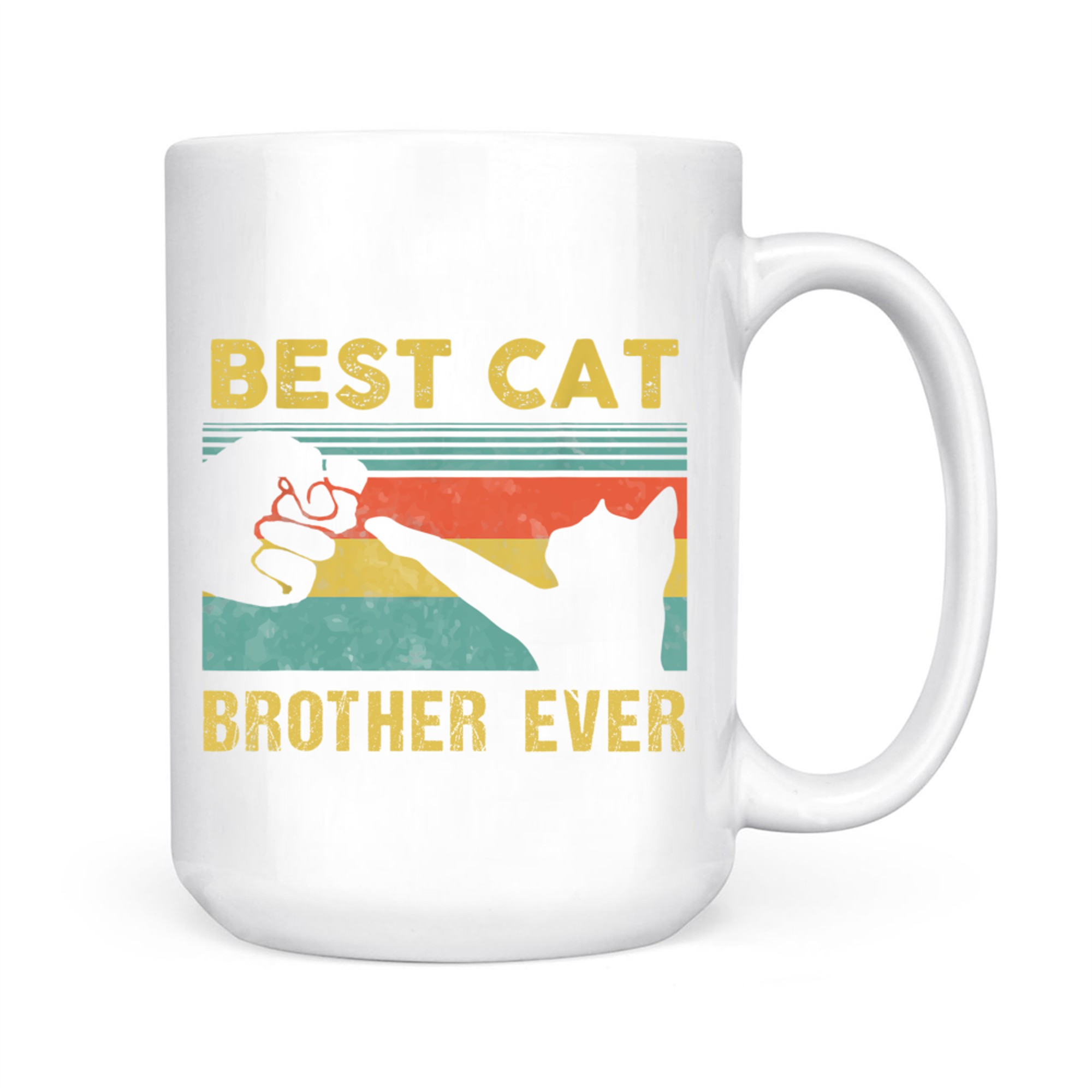 Best Cat Brother Ever Vintage Cats Happy Father's Day Mug