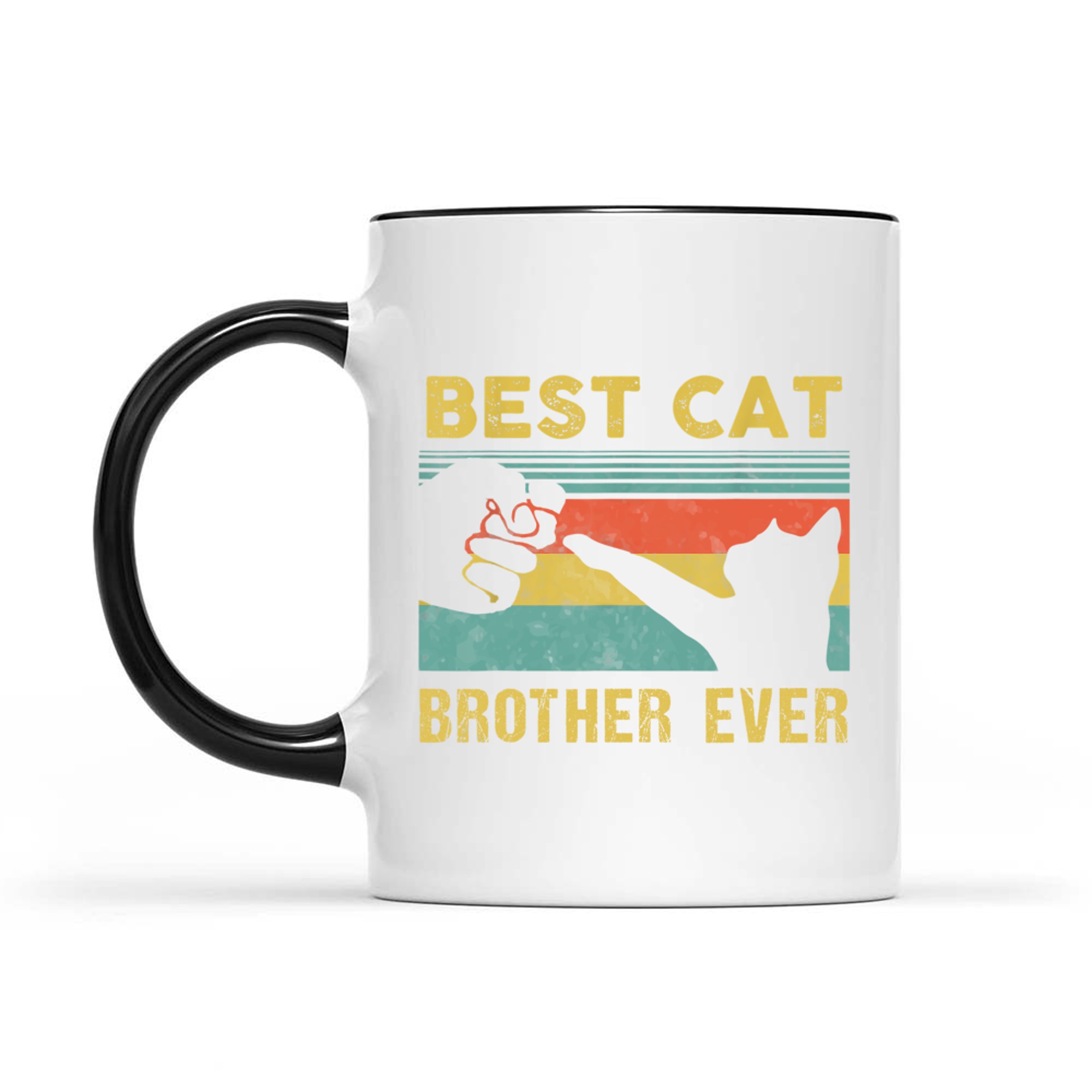 Best Cat Brother Ever Vintage Cats Happy Father's Day Mug