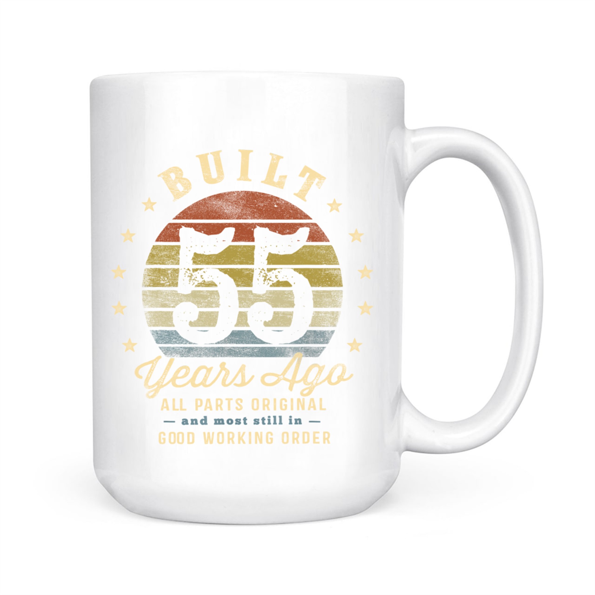 Built Years Ago Funny Vintage Birthday Design 55th Celebration Mug