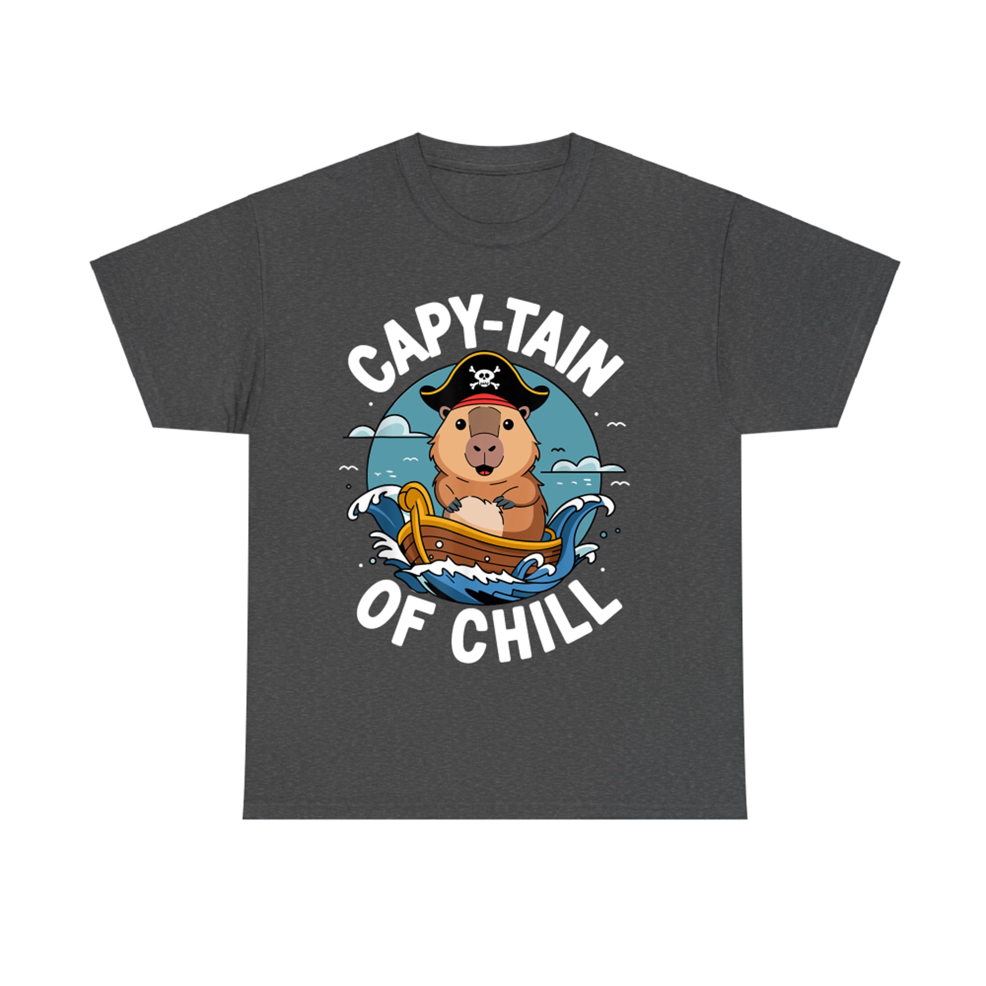 Capy-tain of Chill Funny Pirate Capybara Animal Lovers T-Shirt