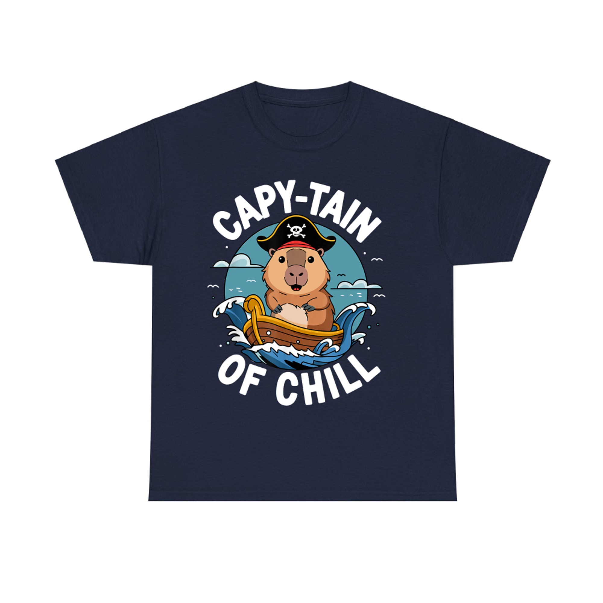 Capy-tain of Chill Funny Pirate Capybara Animal Lovers T-Shirt