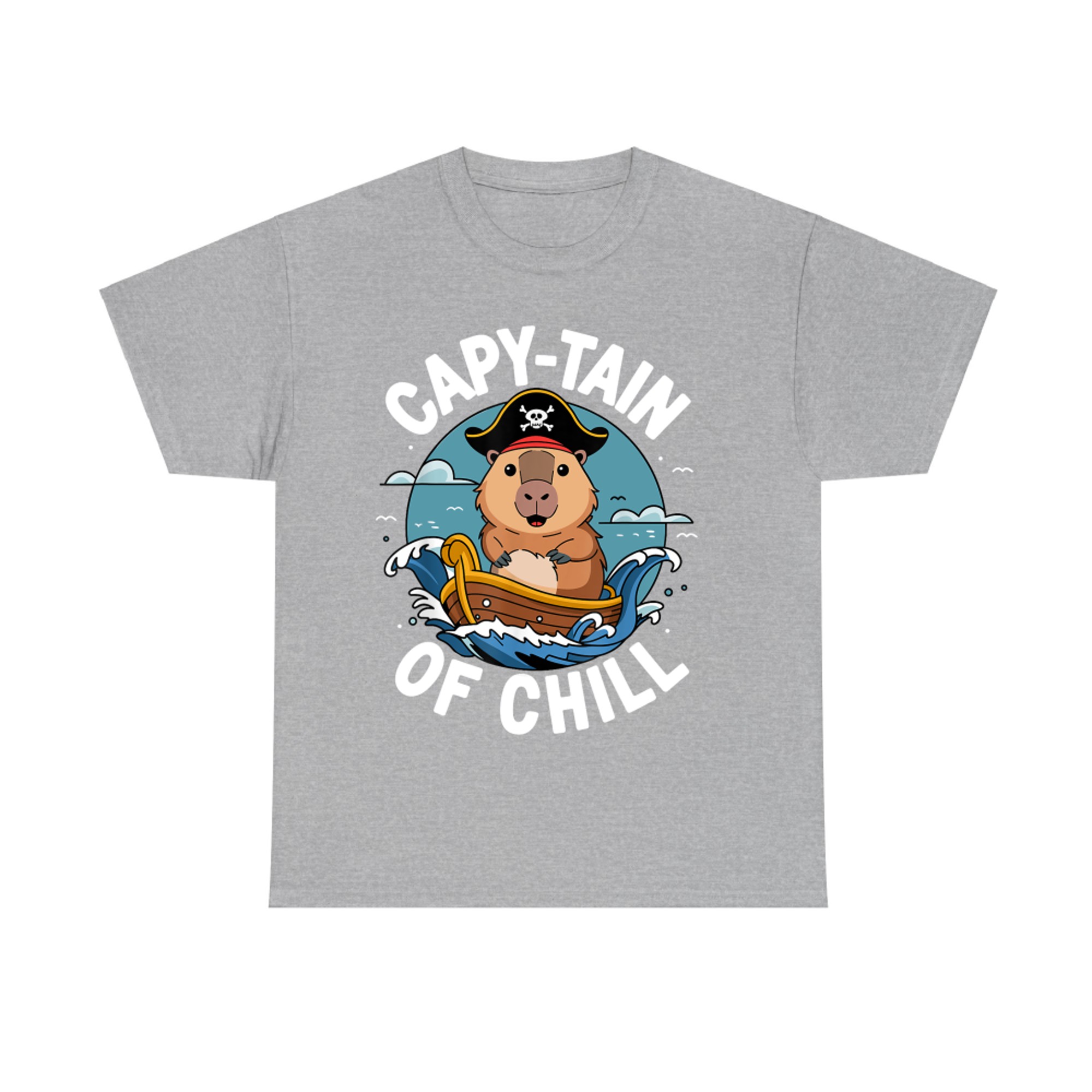 Capy-tain of Chill Funny Pirate Capybara Animal Lovers T-Shirt