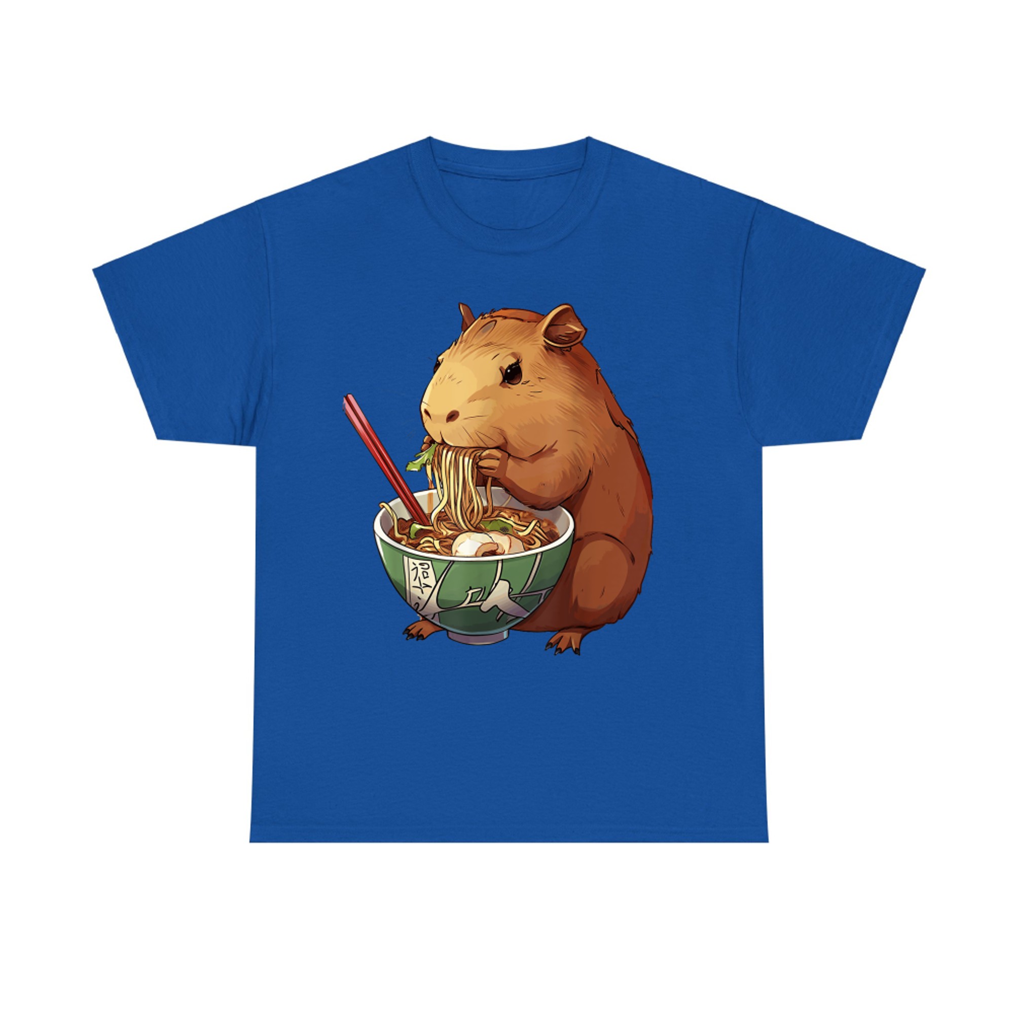Capybara Eating Ramen Noodles Anime T-Shirt