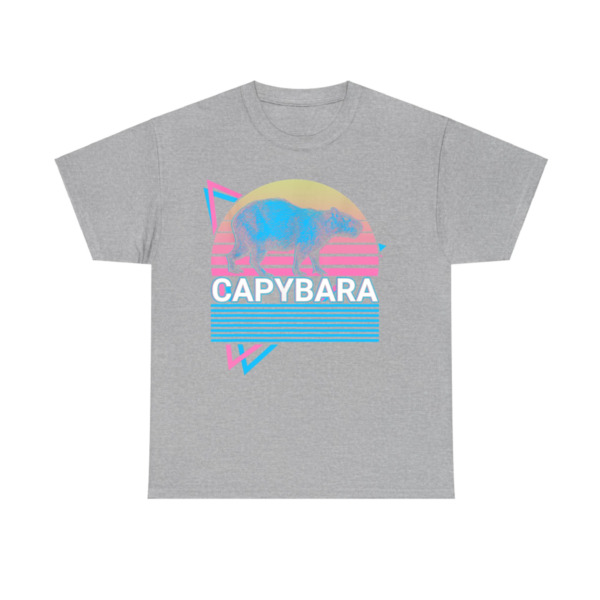 Capybara Retro Funny 80s Capybara Sunset T-Shirt