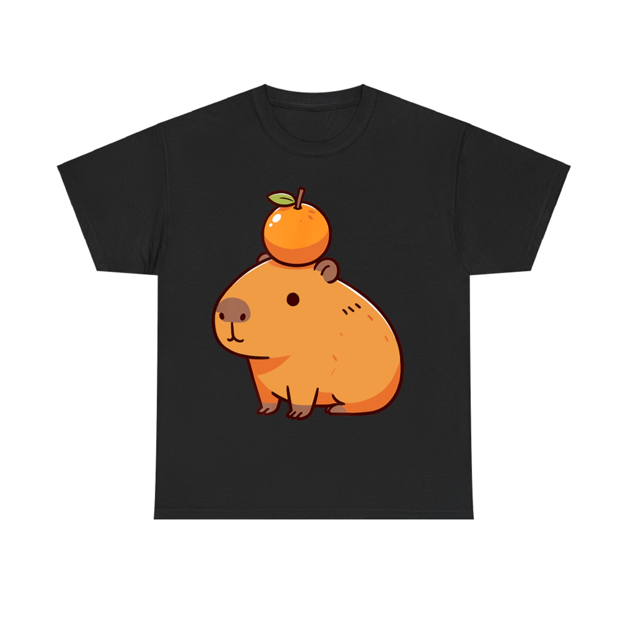 Capybara With Orange On Head Capybara T-Shirt