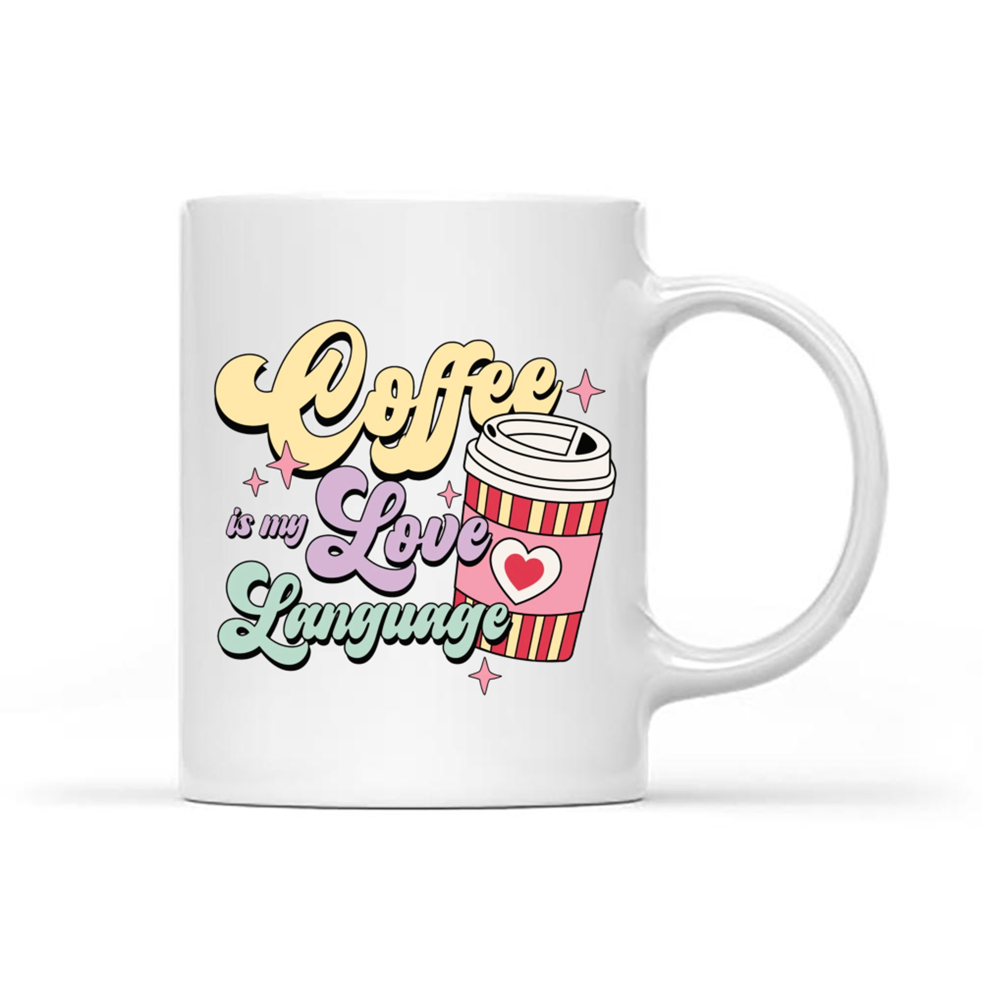 Coffee Is My Love Language Cute Pastel Valentine Coffee Cup Mug