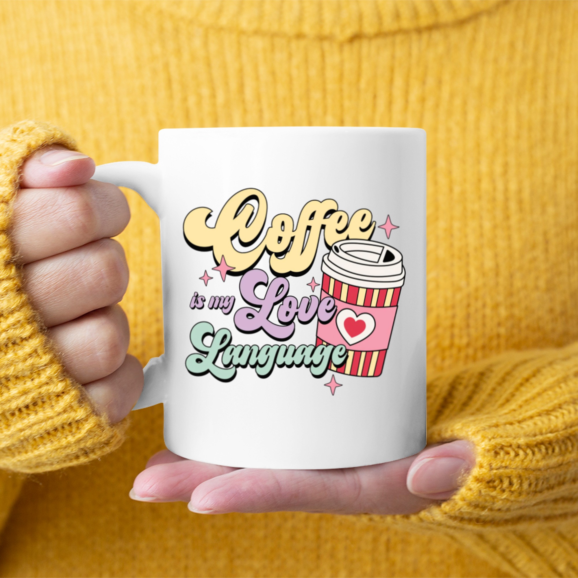 Coffee Is My Love Language Cute Pastel Valentine Coffee Cup Mug