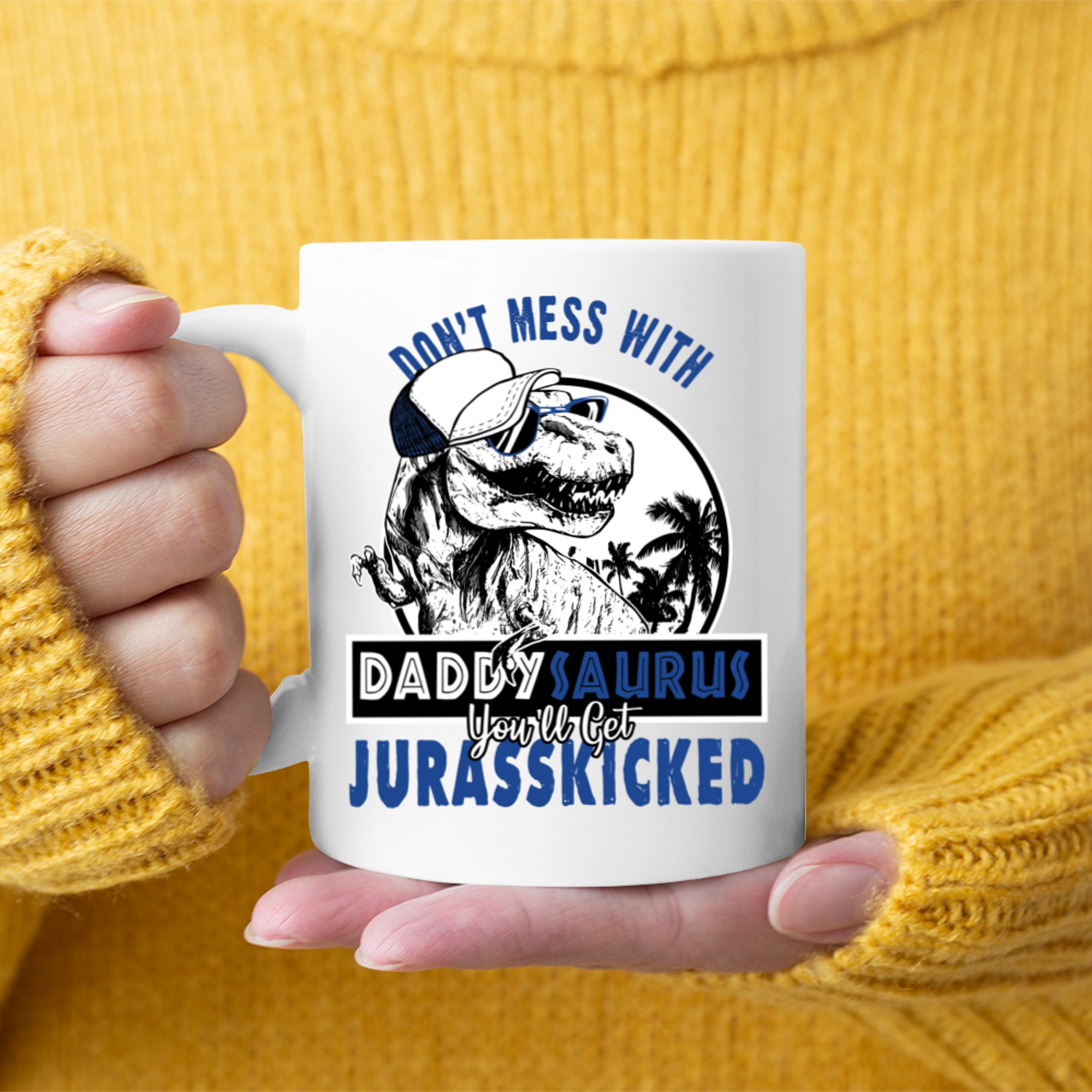 Daddysaurus Dad Husband Father's Day Matching Dinosaur Mug