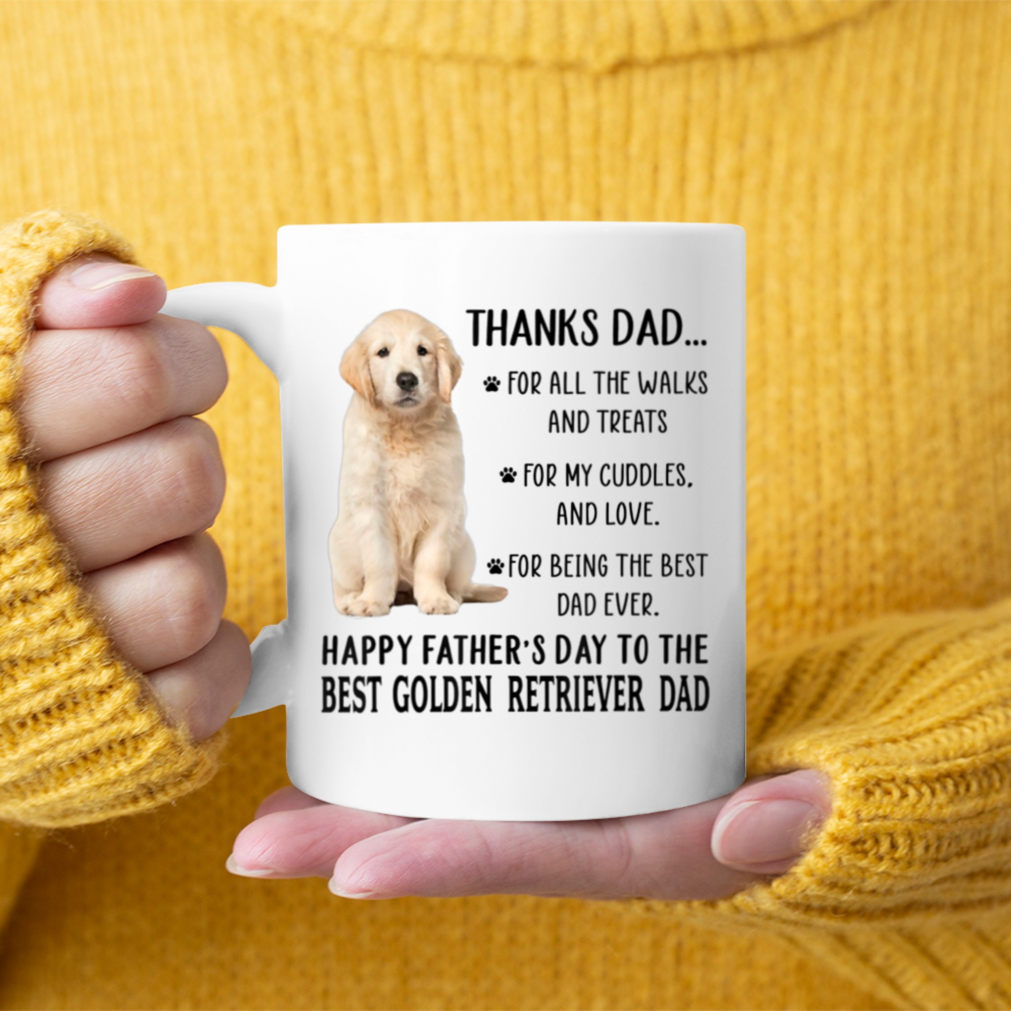 Dog Dad Happy Father's Day To The Best Golden Retriever Dad Mug