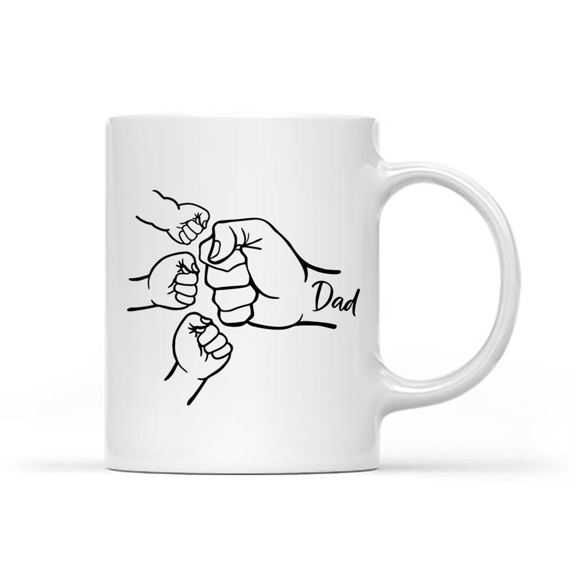 Fist Bump Dad Of Three Father Of Daddy Happy Father's Day Mug
