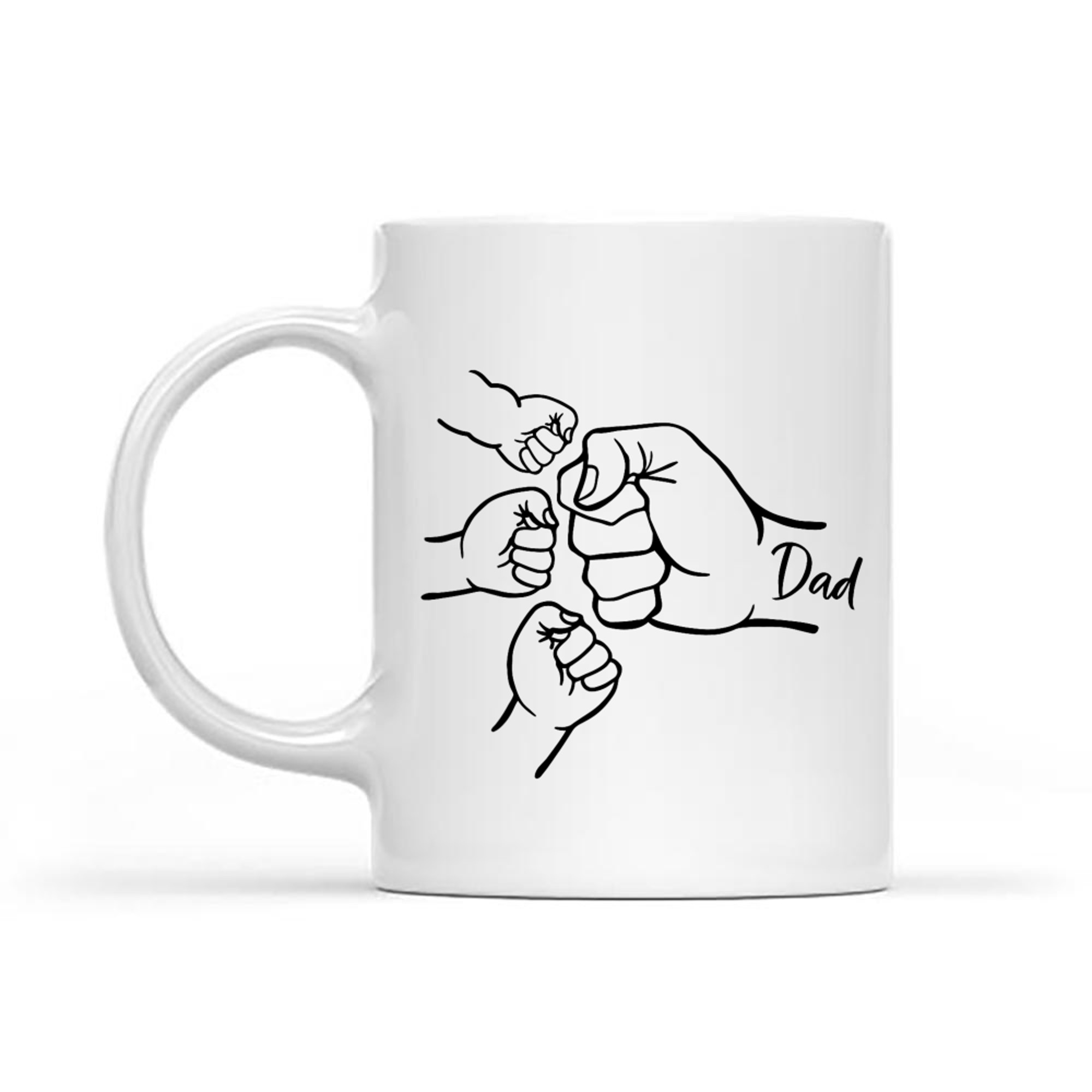 Fist Bump Dad Of Three Father Of Daddy Happy Father's Day Mug