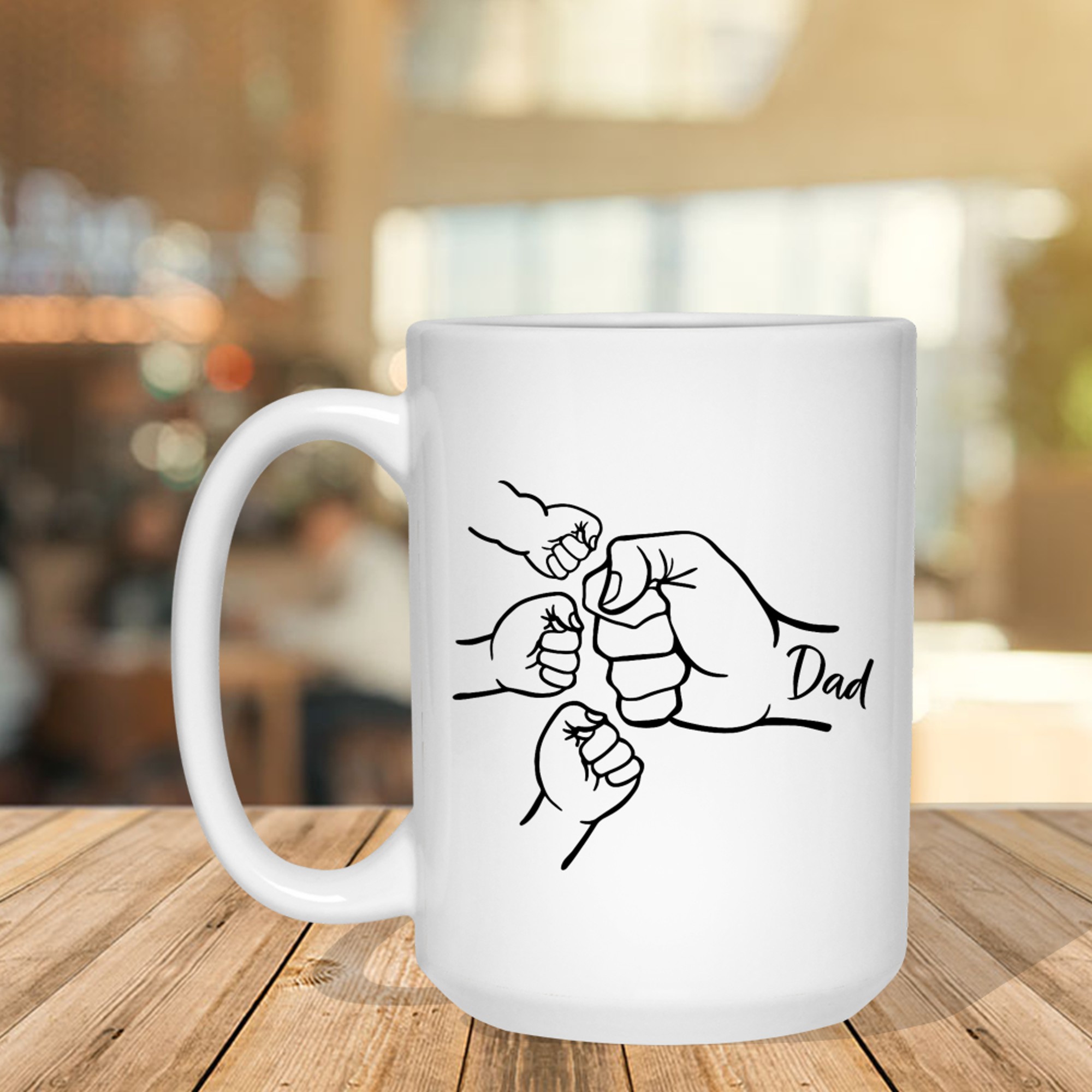 Fist Bump Dad Of Three Father Of Daddy Happy Father's Day Mug
