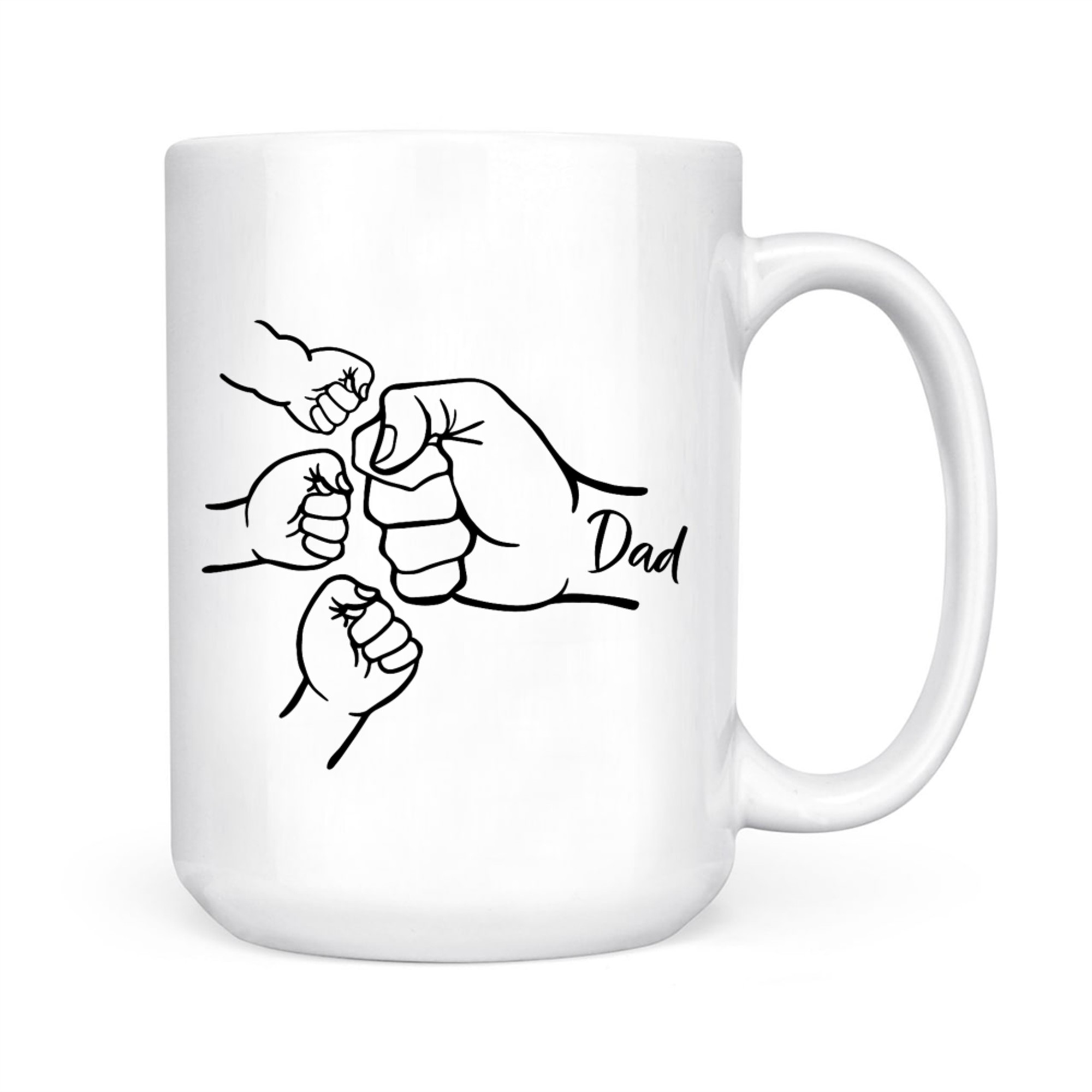Fist Bump Dad Of Three Father Of Daddy Happy Father's Day Mug