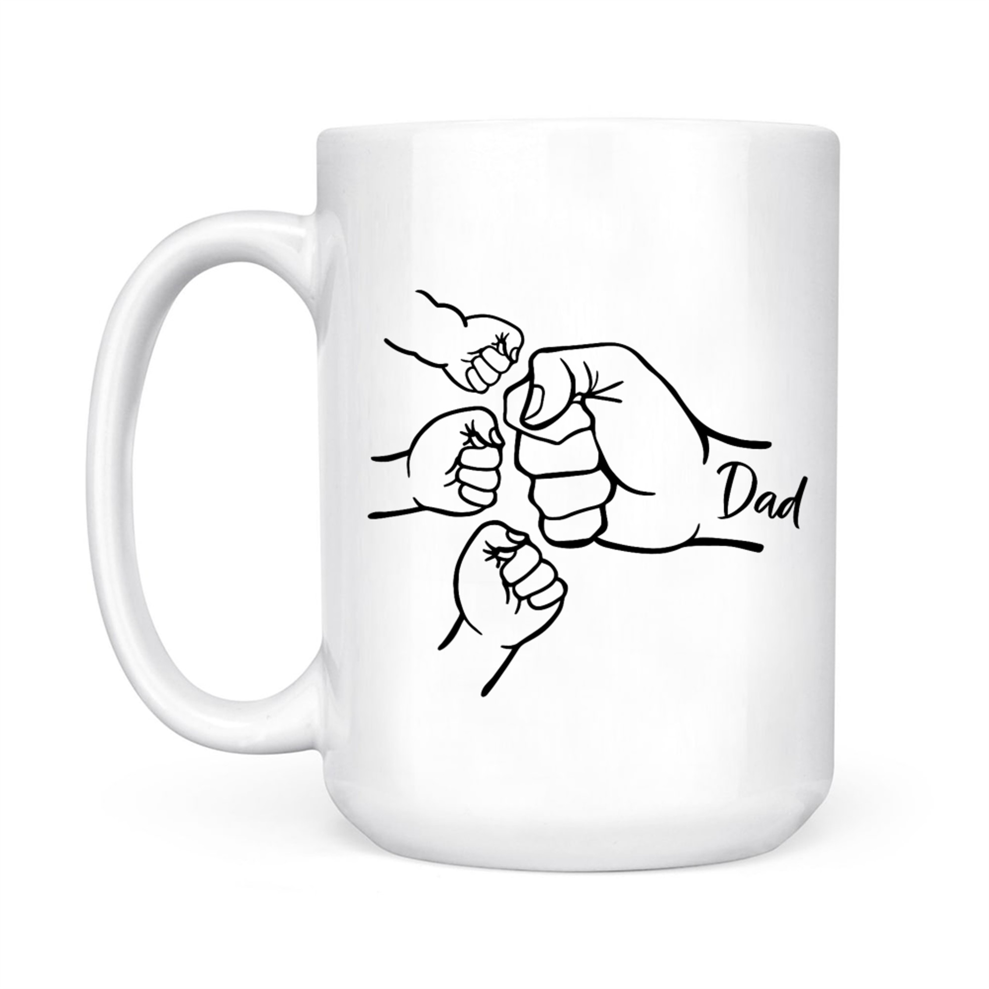 Fist Bump Dad Of Three Father Of Daddy Happy Father's Day Mug