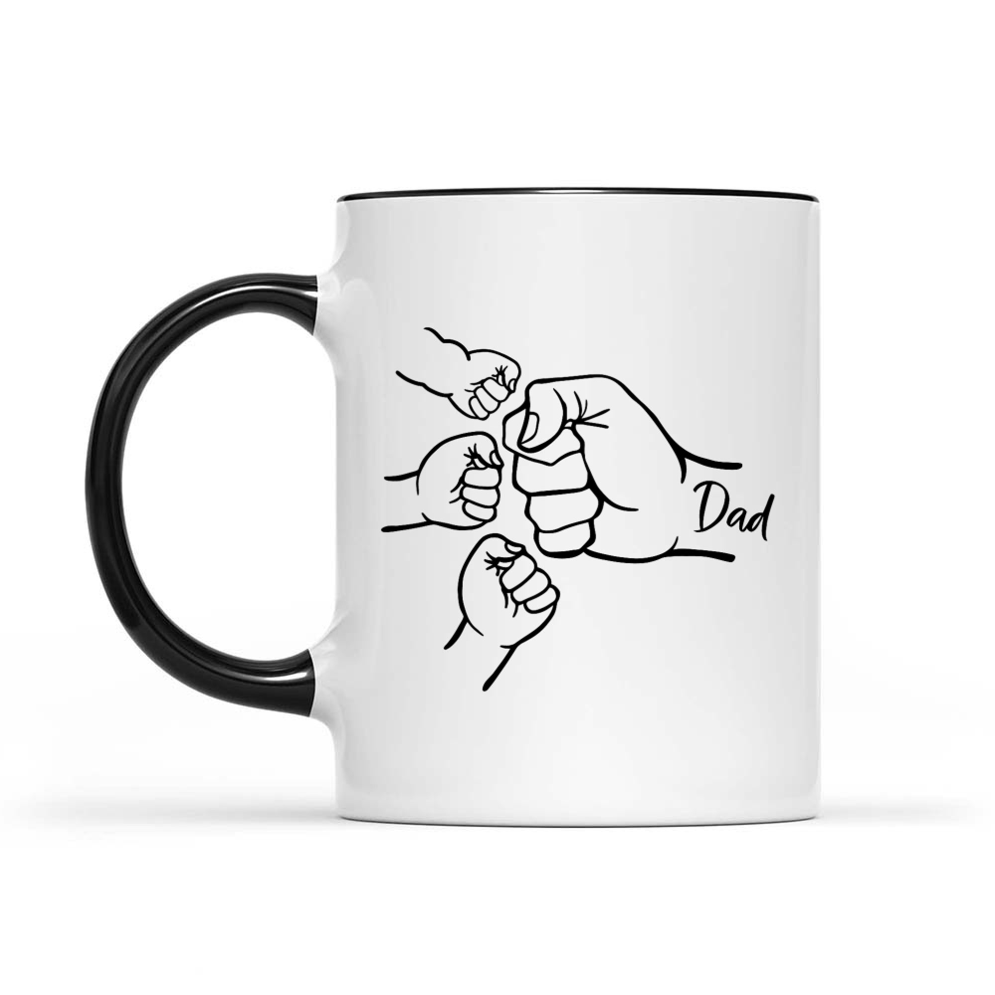 Fist Bump Dad Of Three Father Of Daddy Happy Father's Day Mug