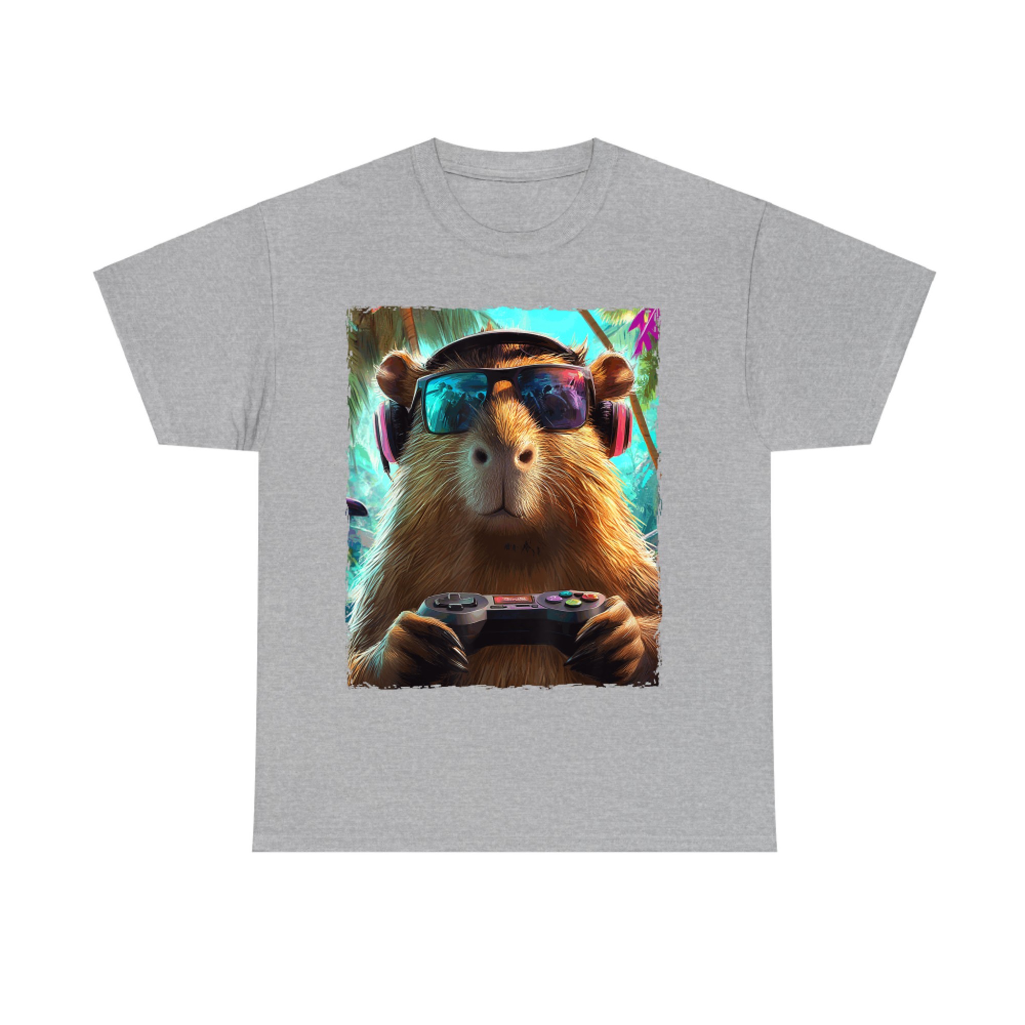 Funny Capybara Gamer Cool Retro Gaming T-Shirt