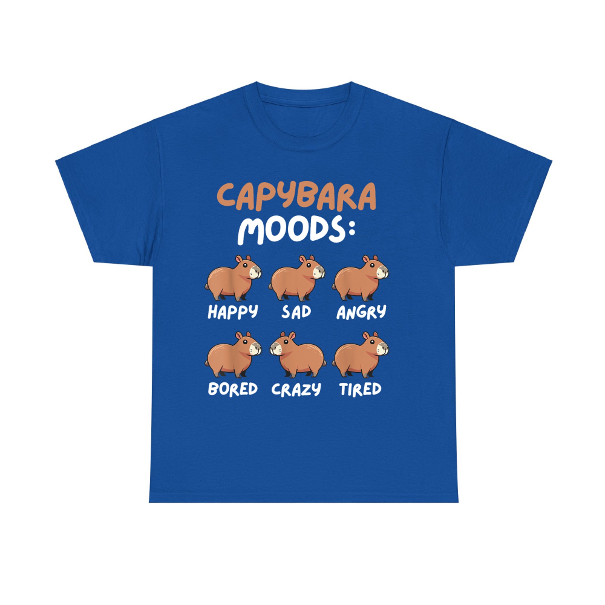 Funny Capybara Moods Cute Rodent Animal Humor T-Shirt