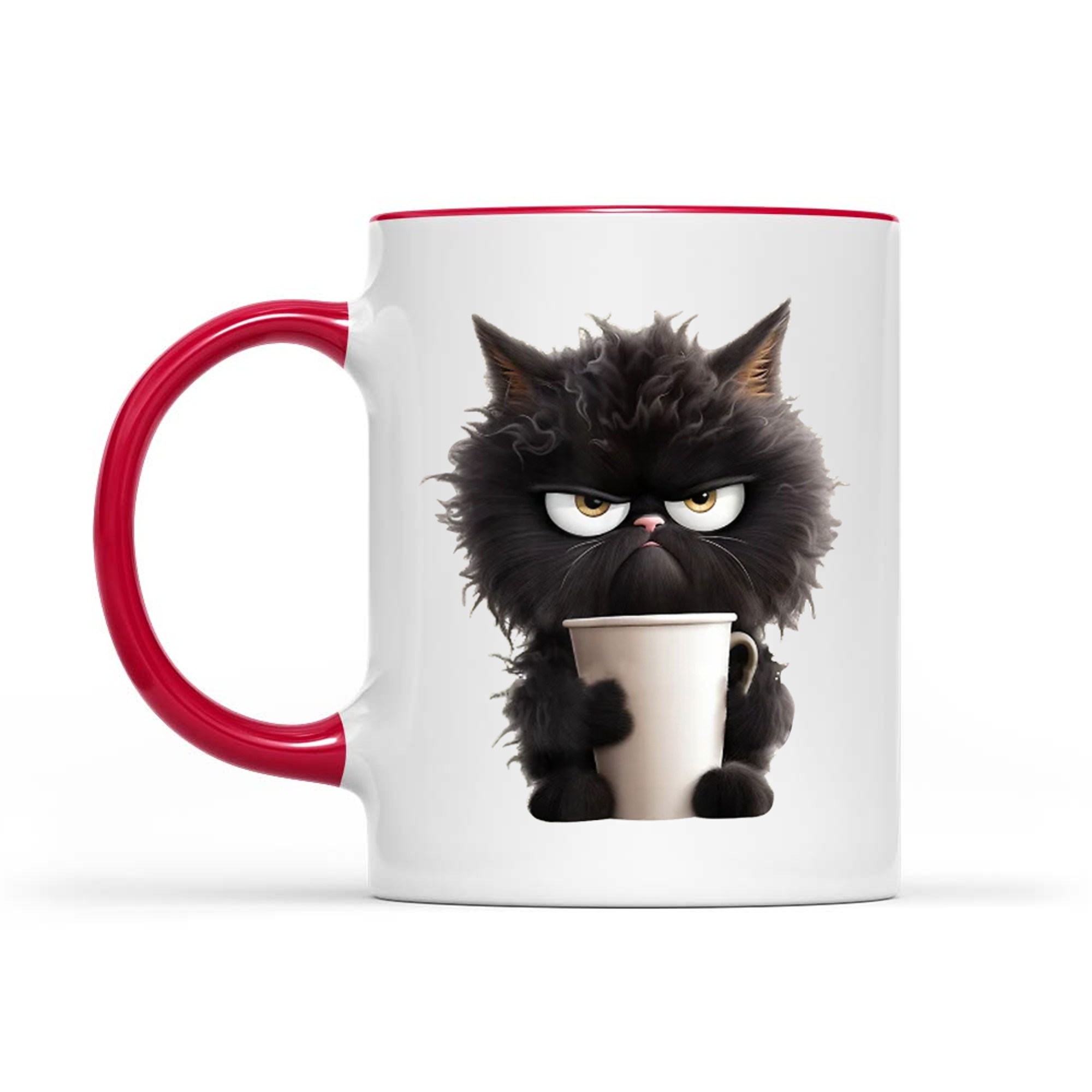 Funny Cute Black Cat Coffee Angry Caffeine Lover Mug