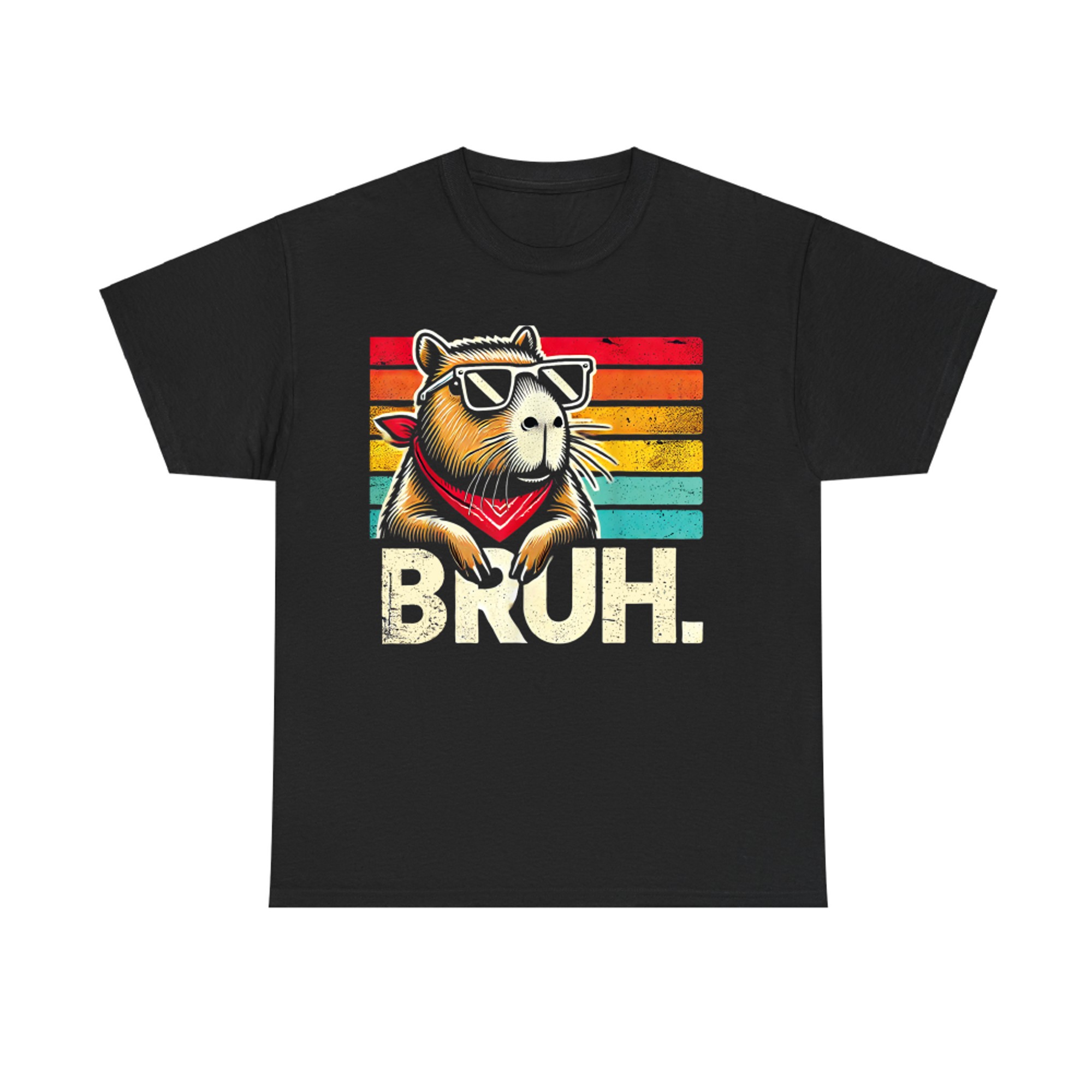 Gaming Capybara Bruh Retro Vintage Funny BRUH Kids Boys Girl T-Shirt