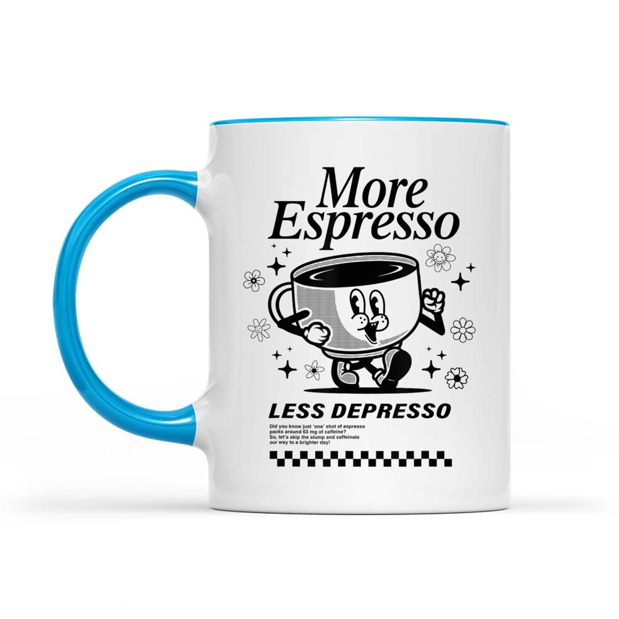 Groovy Vintage More Espresso Less Depresso Funny Coffee Mug