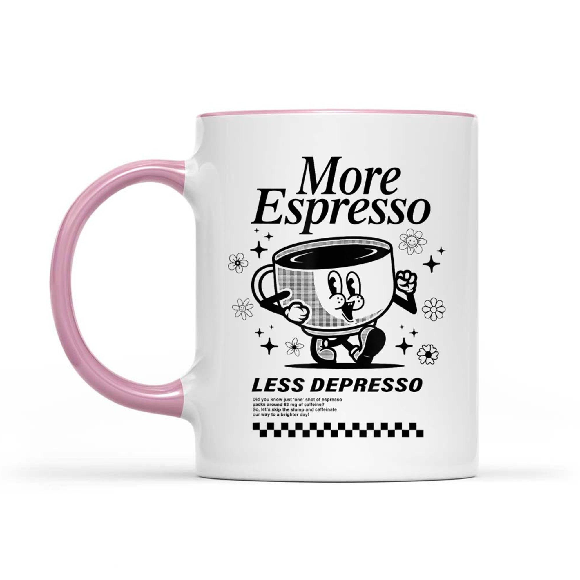 Groovy Vintage More Espresso Less Depresso Funny Coffee Mug