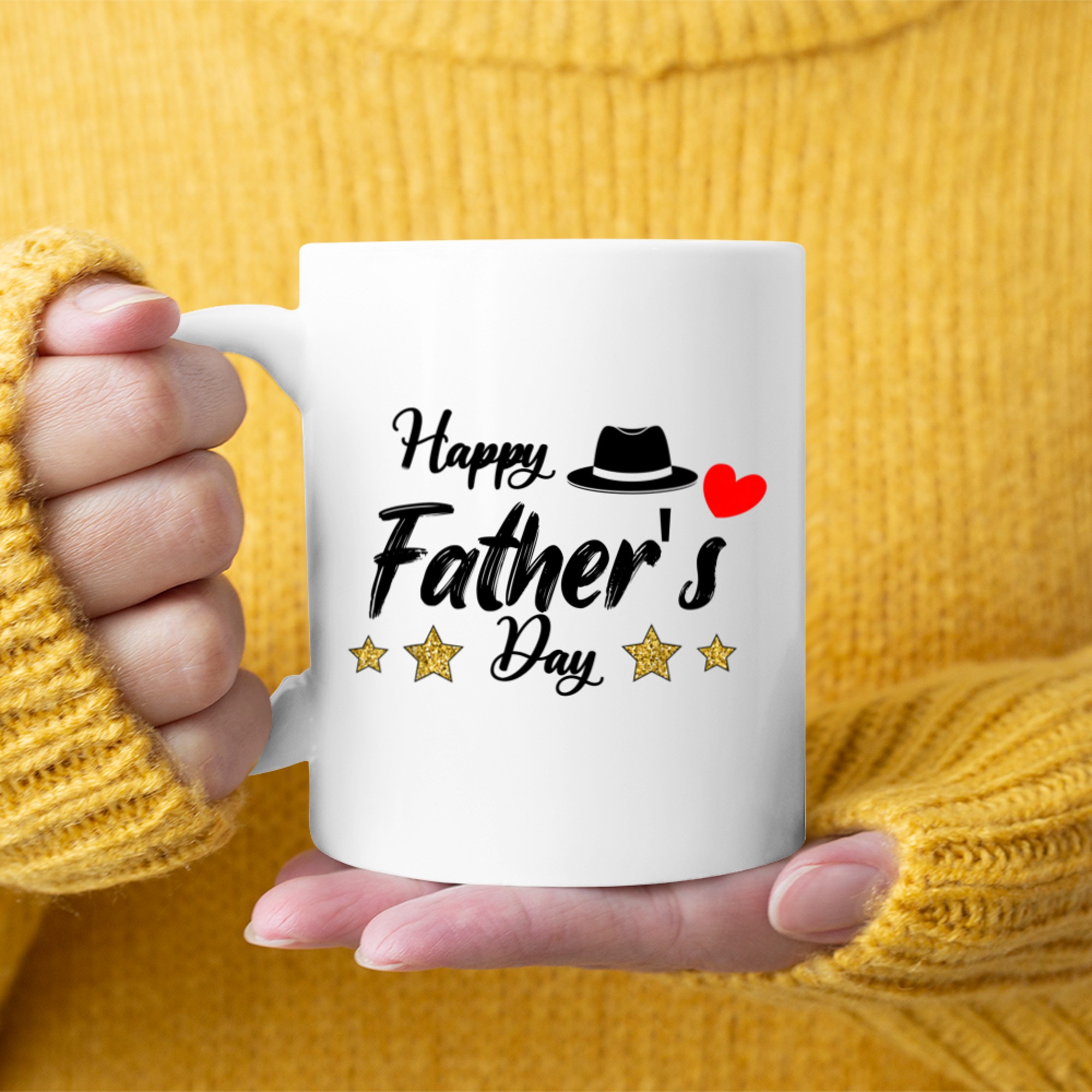 Happy Father’s Day Classic Dad Hat & Heart Gift Dad Grandpa Mug