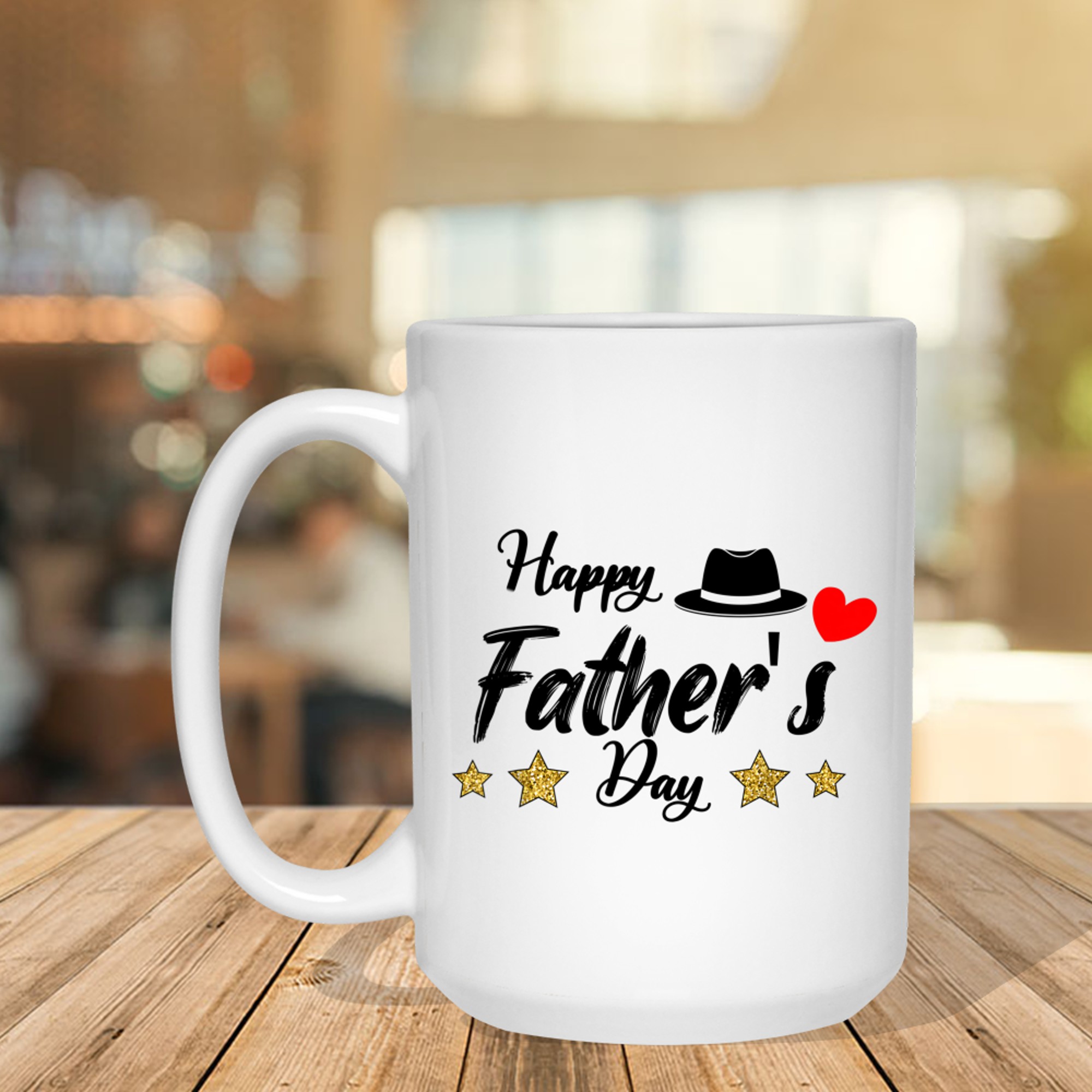 Happy Father’s Day Classic Dad Hat & Heart Gift Dad Grandpa Mug