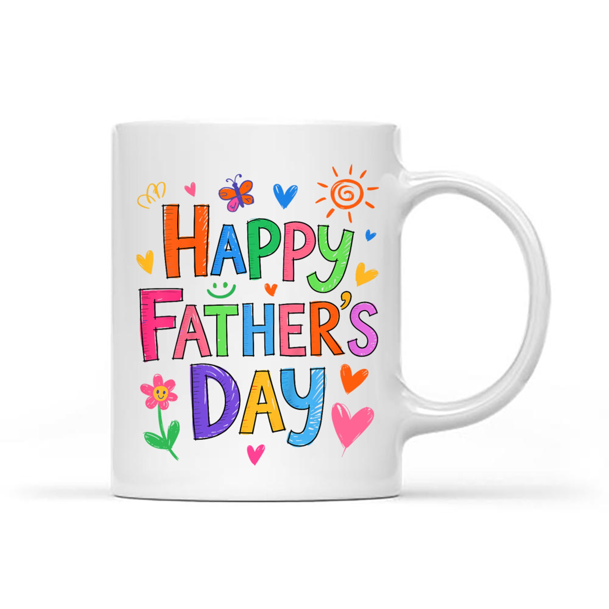 Happy Father's Day Cute Hand Drawn Design Mug