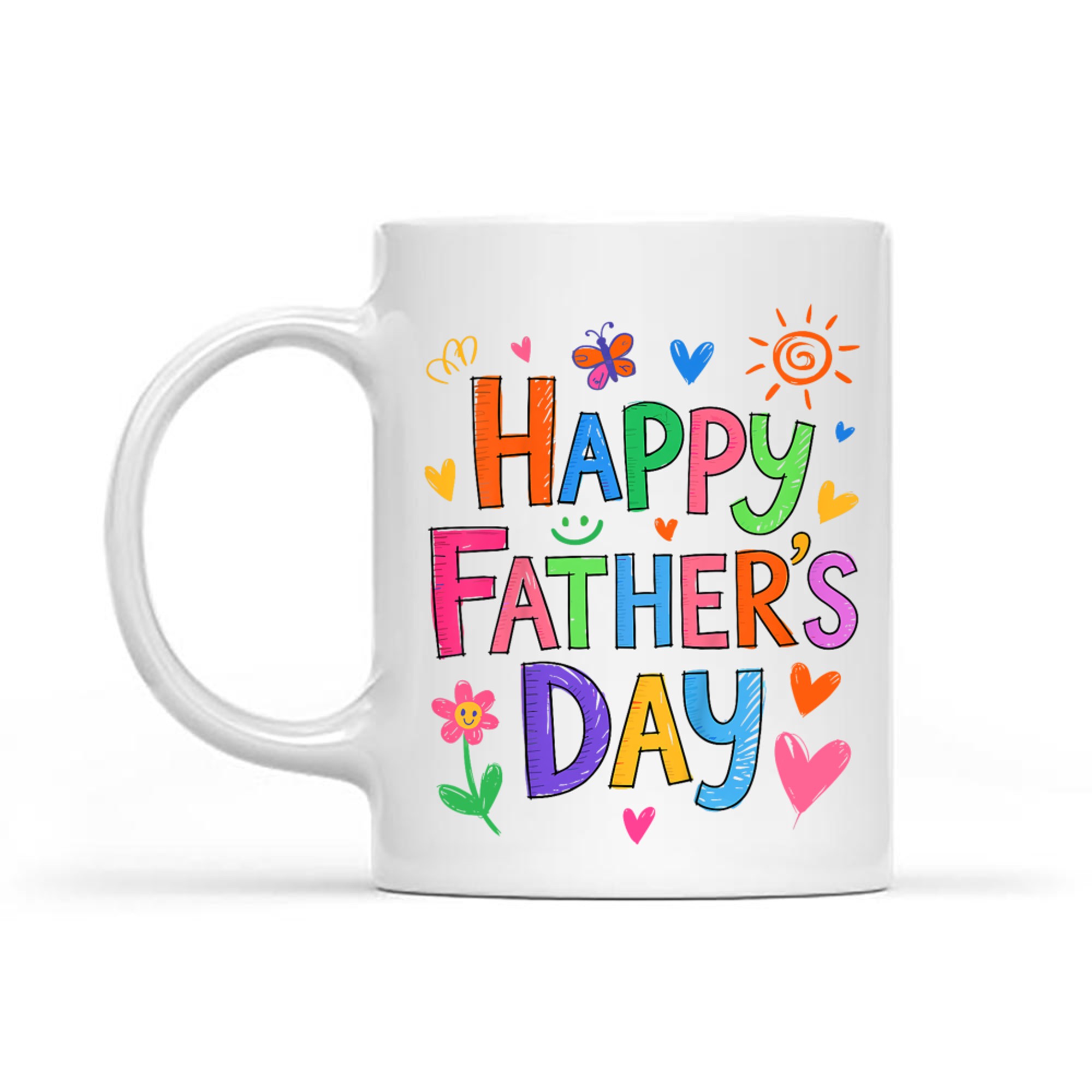 Happy Father's Day Cute Hand Drawn Design Mug