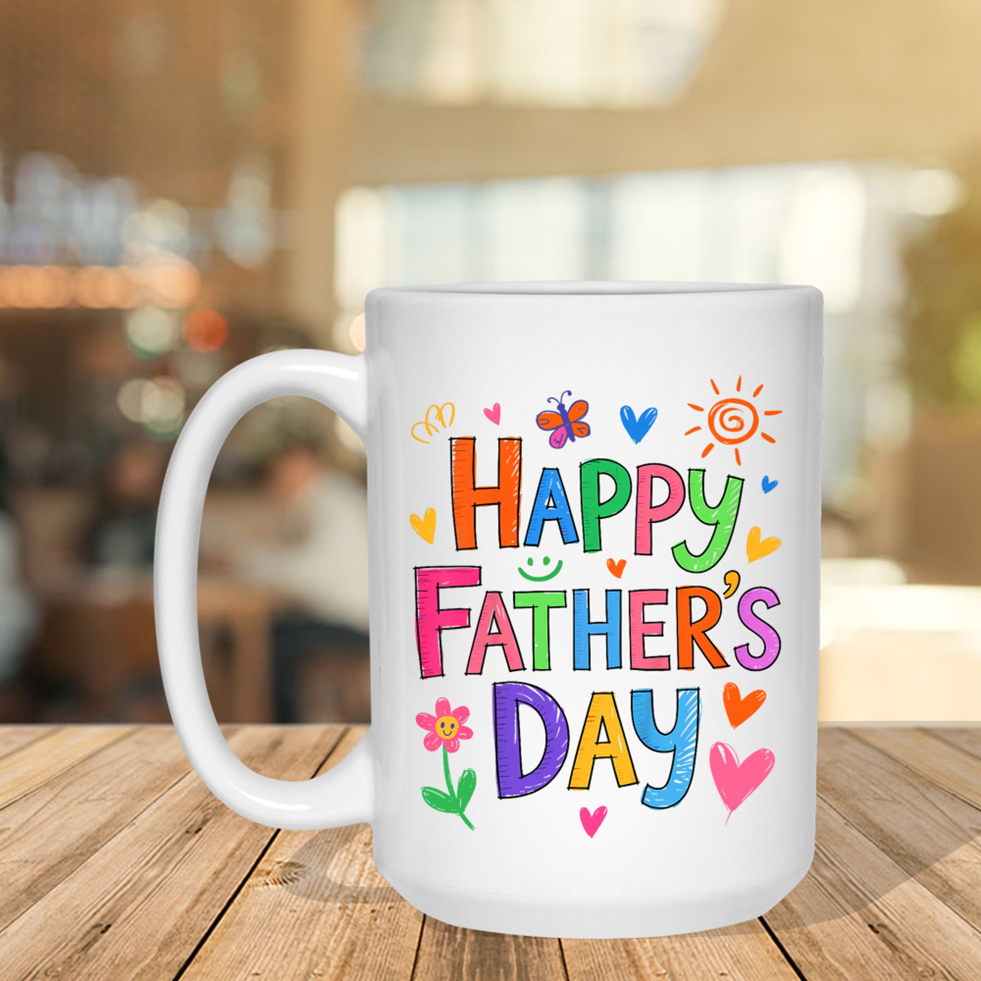 Happy Father's Day Cute Hand Drawn Design Mug