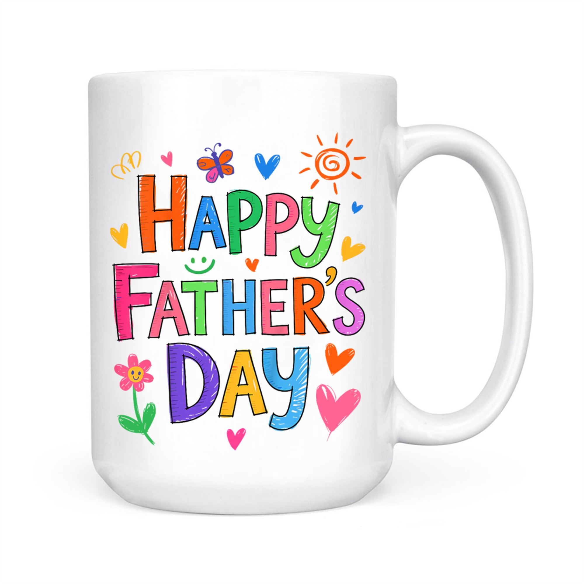 Happy Father's Day Cute Hand Drawn Design Mug