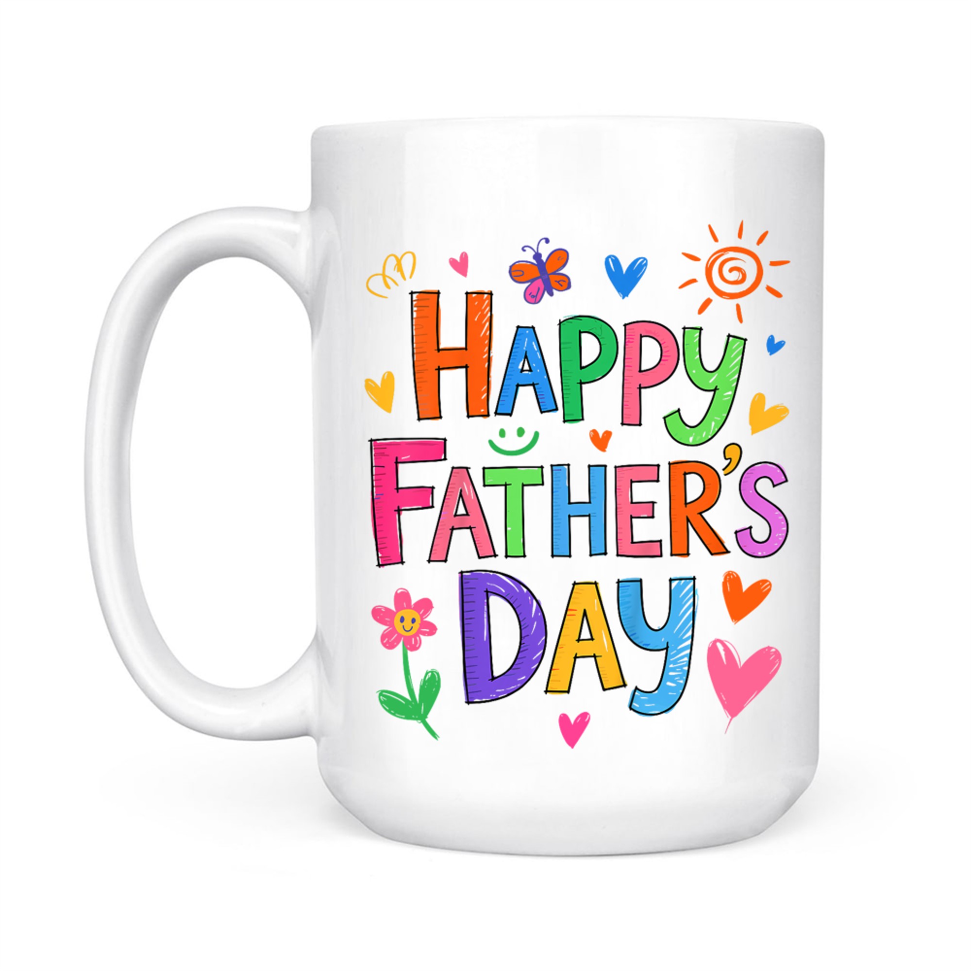 Happy Father's Day Cute Hand Drawn Design Mug