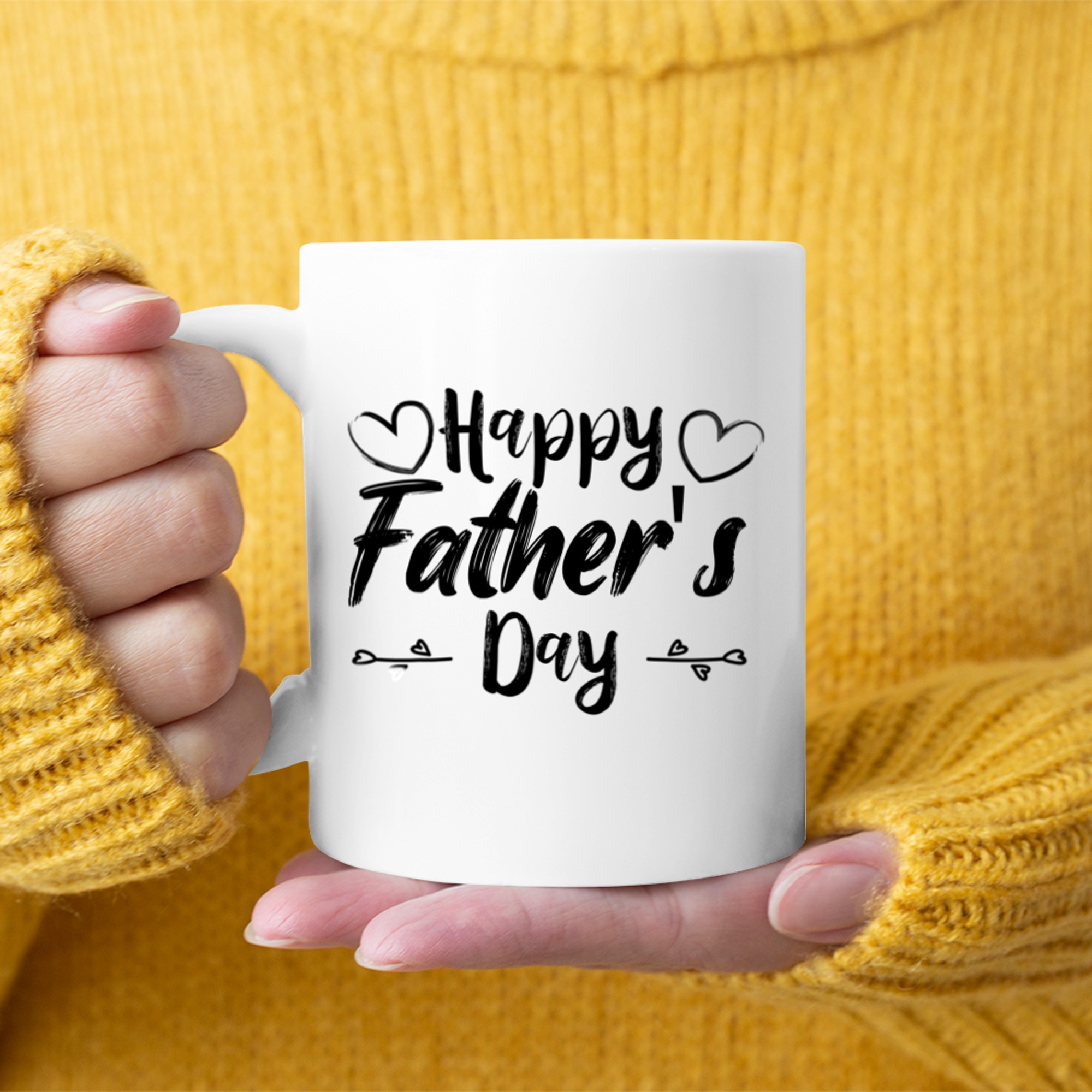 Happy Father’s Day Cute Handwritten Heart Design Dad Mug