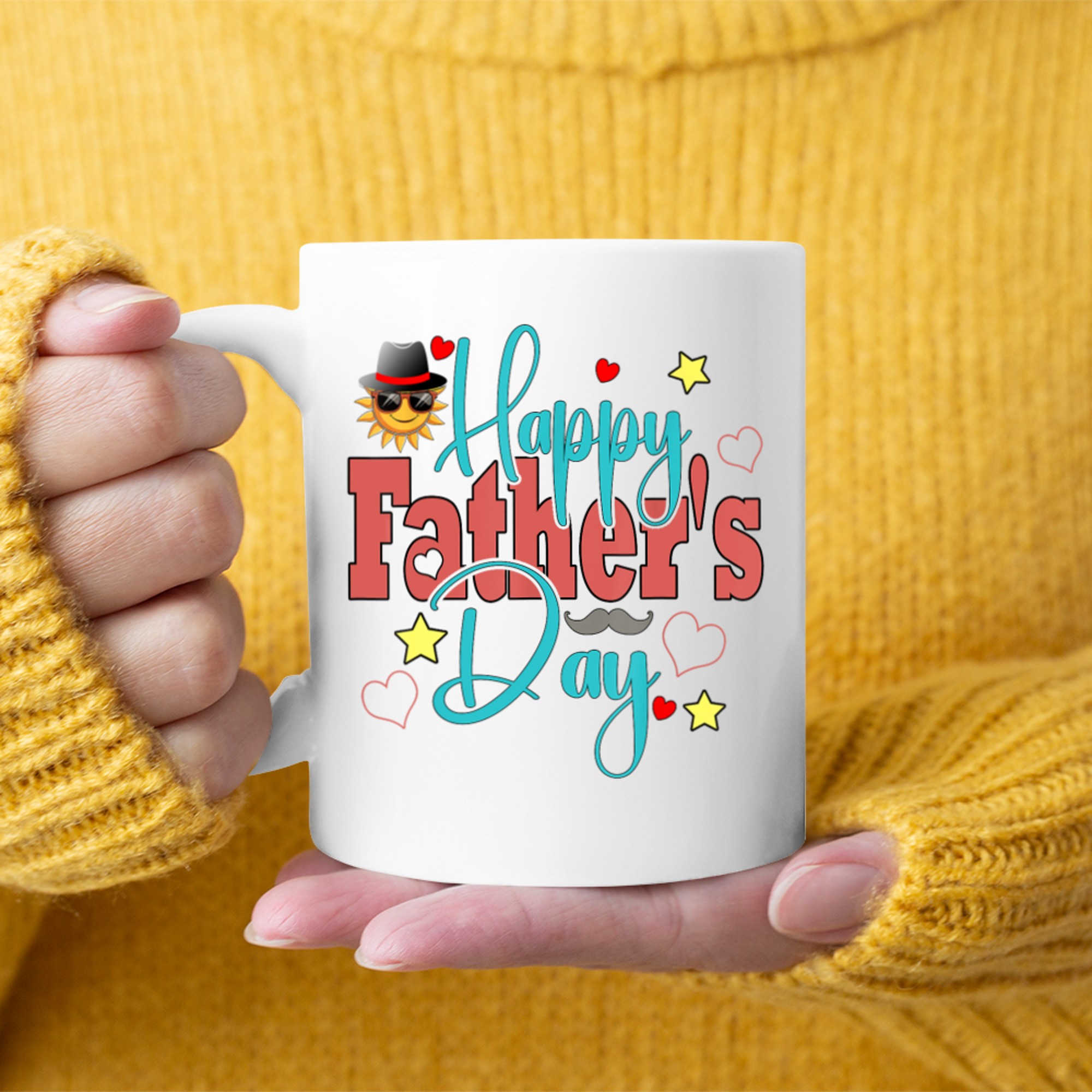 Happy Father's Day Funny Colorful Dad Grandpa Love Mug