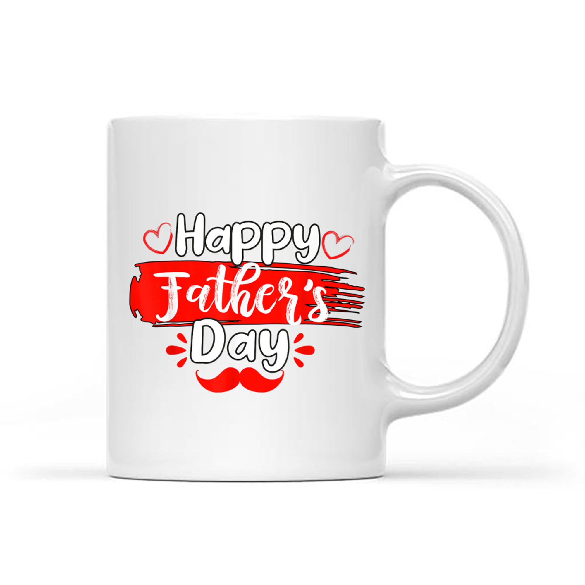 Happy Father’s Day Red Mustache Gift Dad Grandpa Mug