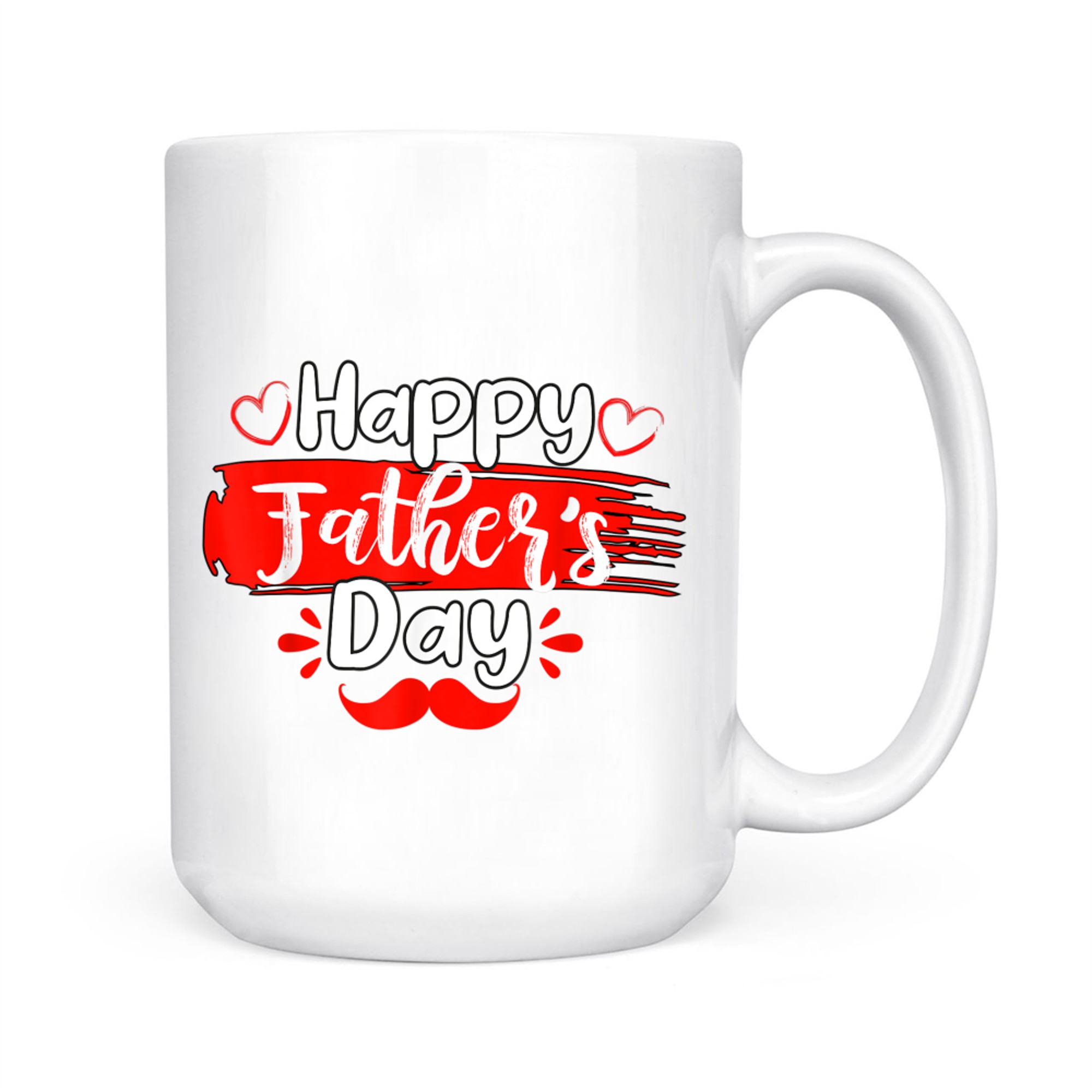 Happy Father’s Day Red Mustache Gift Dad Grandpa Mug