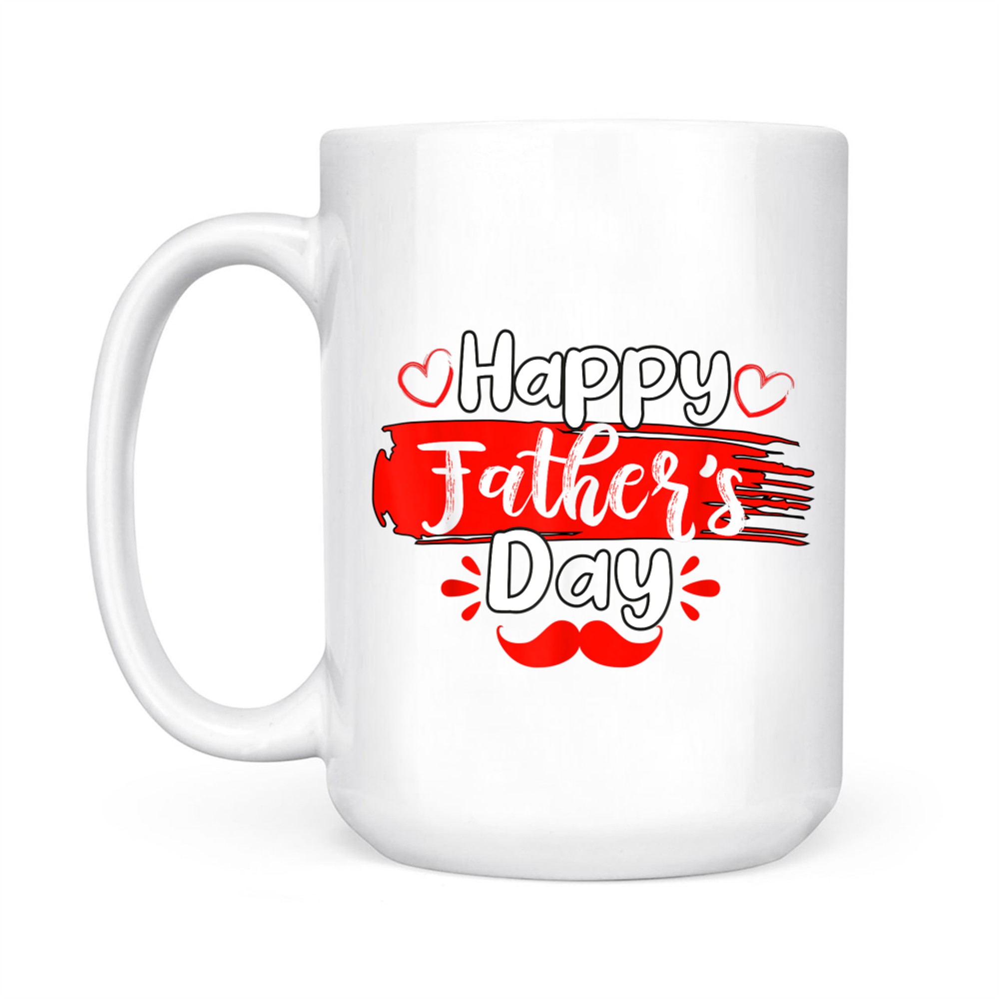 Happy Father’s Day Red Mustache Gift Dad Grandpa Mug