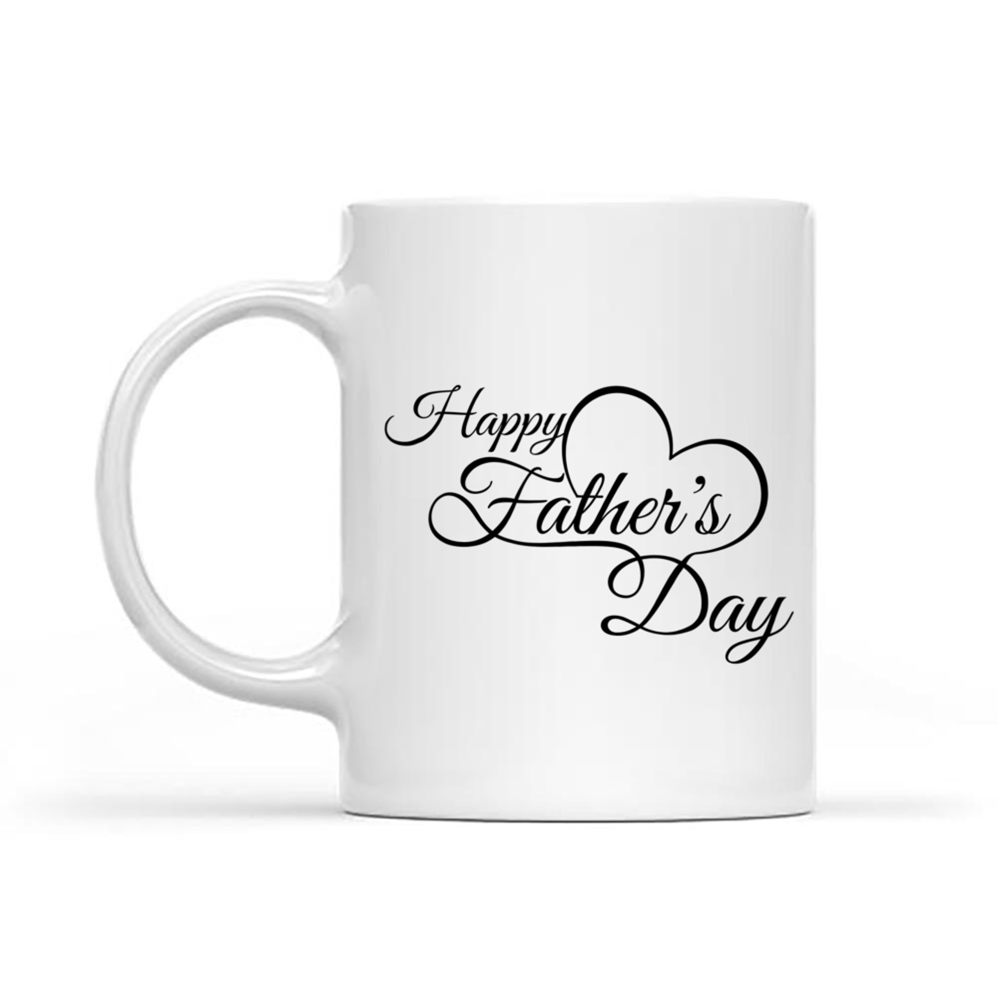 Happy Father's Day Script Minimalist Heart Mug
