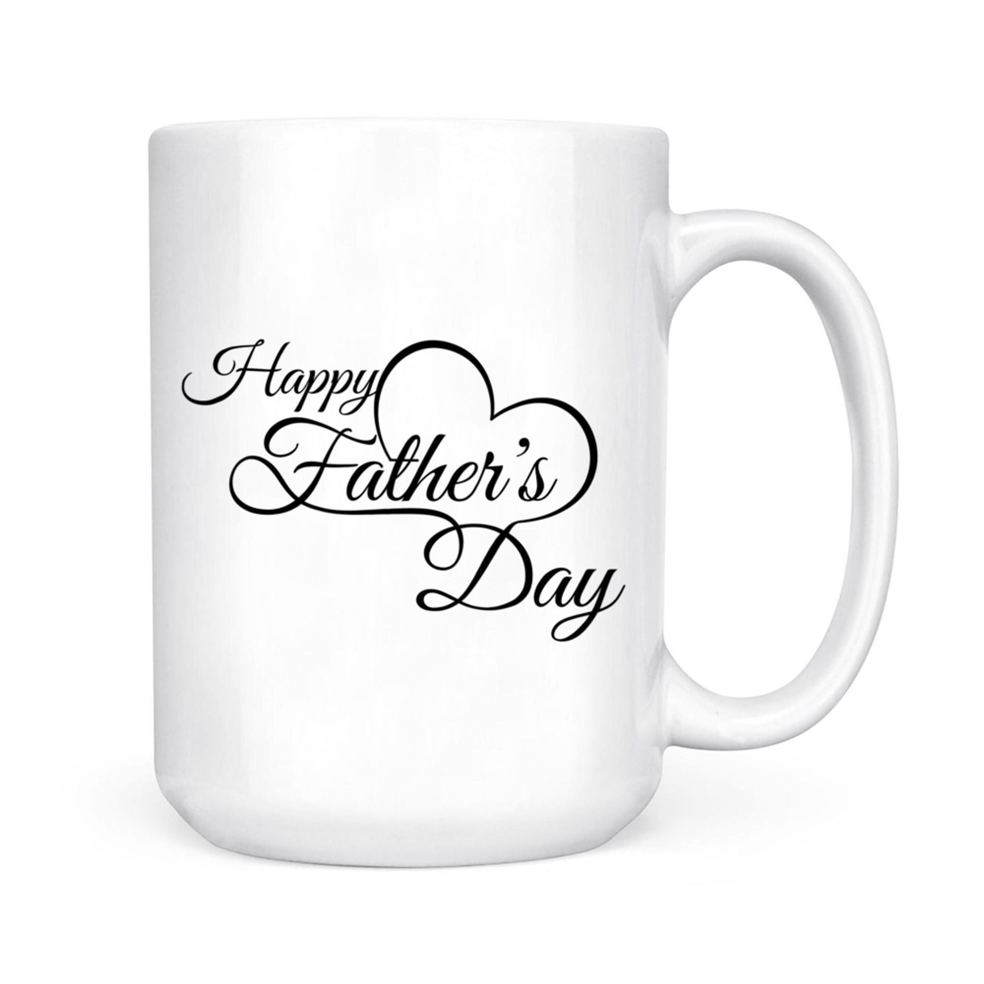 Happy Father's Day Script Minimalist Heart Mug