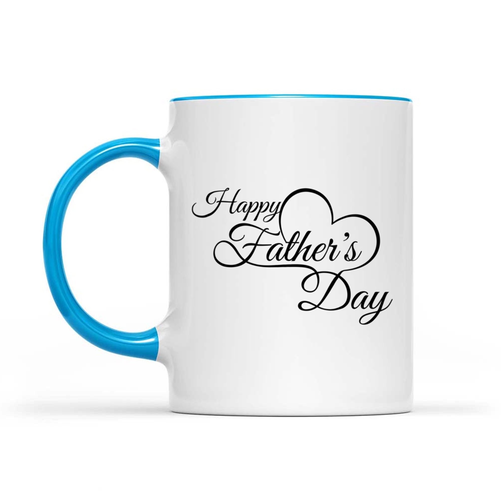 Happy Father's Day Script Minimalist Heart Mug