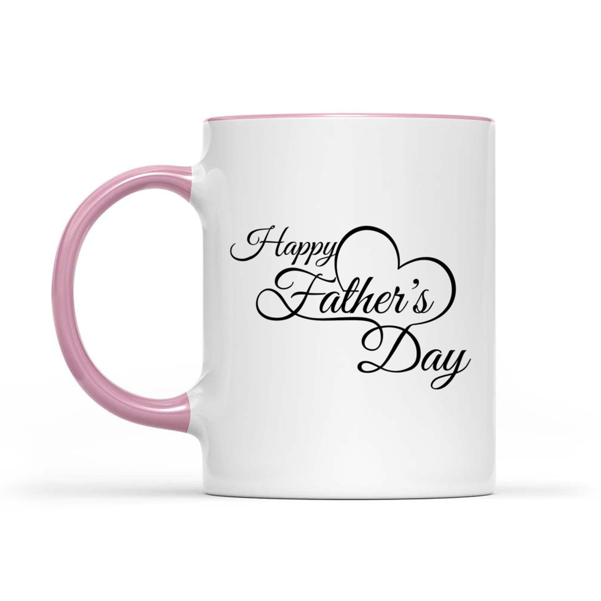 Happy Father's Day Script Minimalist Heart Mug