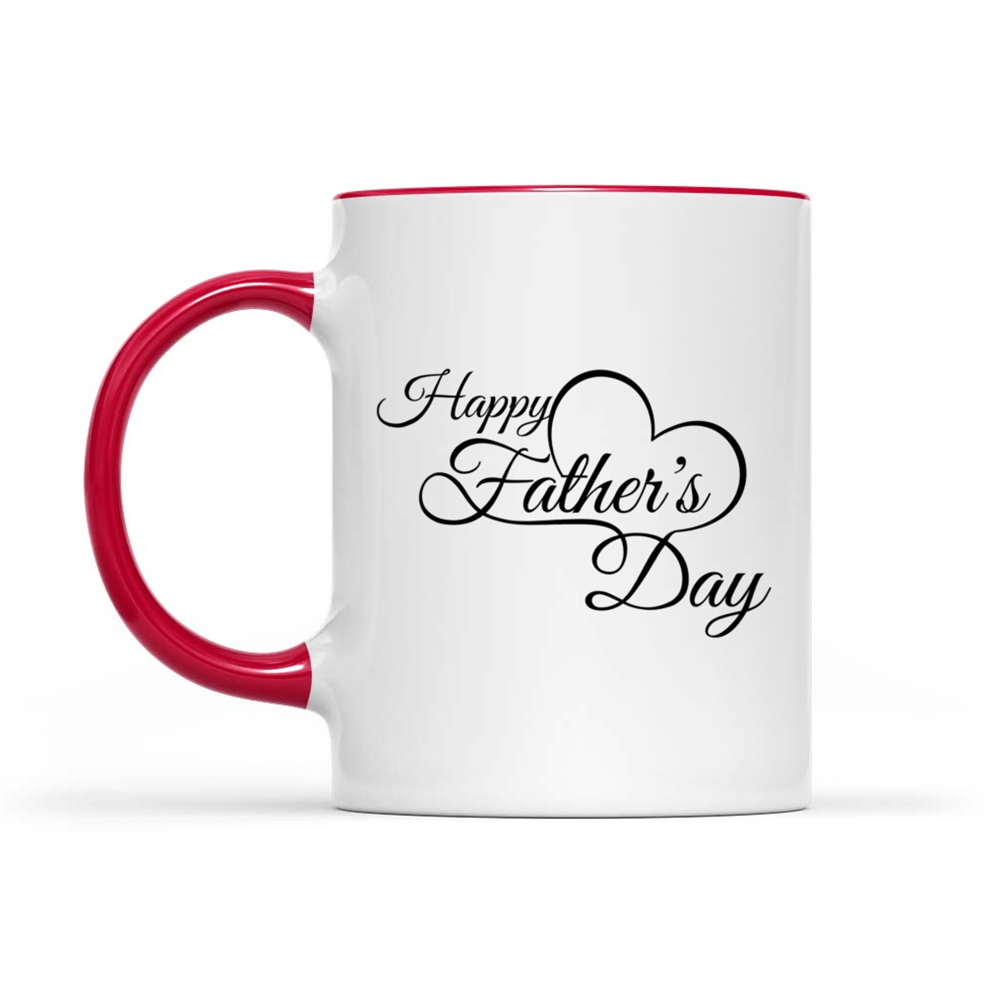 Happy Father's Day Script Minimalist Heart Mug
