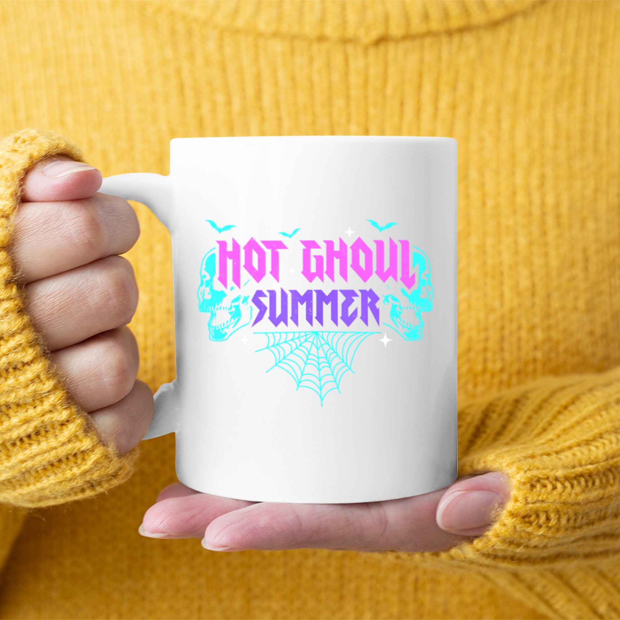 Hot Ghoul Summer Pastel Goth Gothic Funny Halloween Skeleton Mug