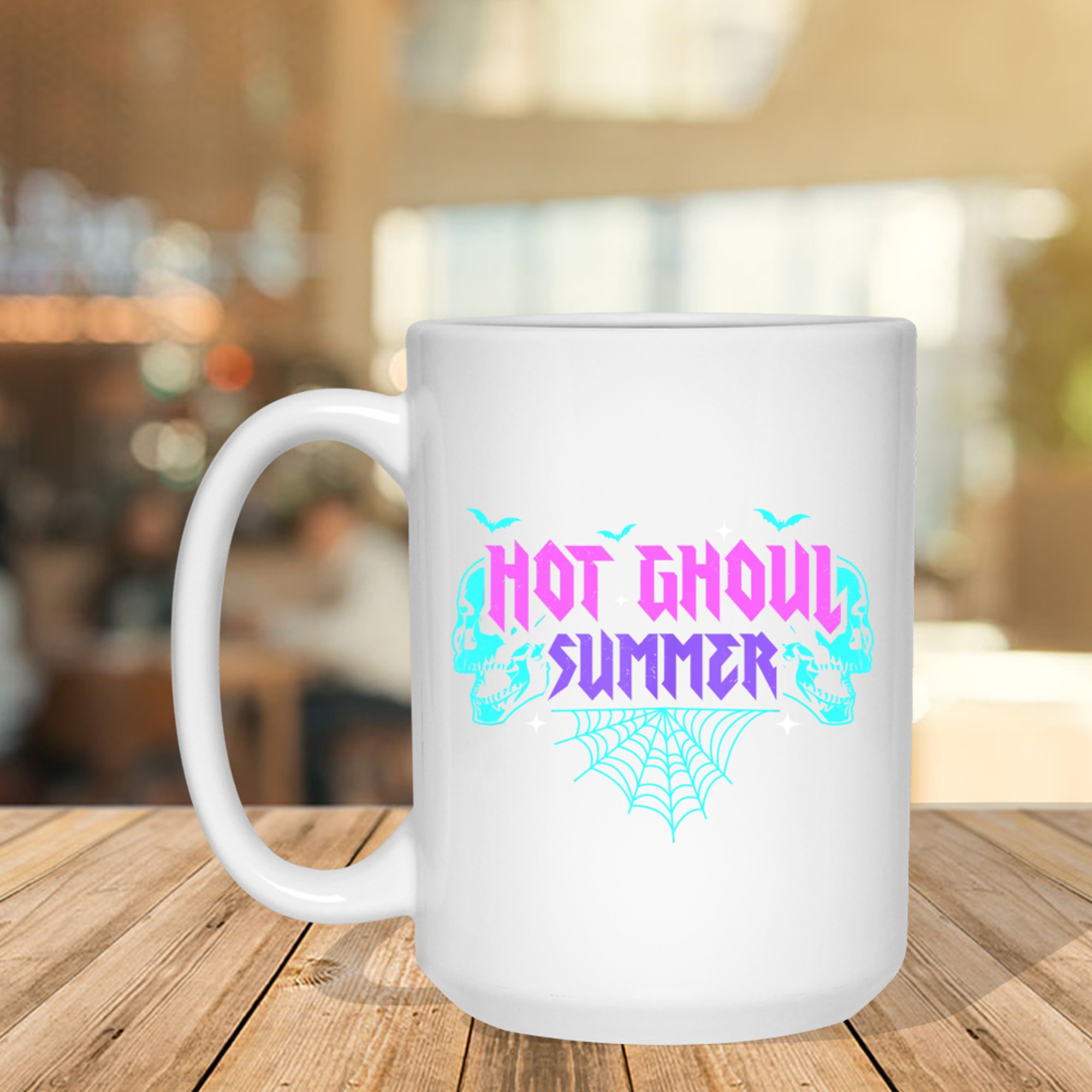 Hot Ghoul Summer Pastel Goth Gothic Funny Halloween Skeleton Mug