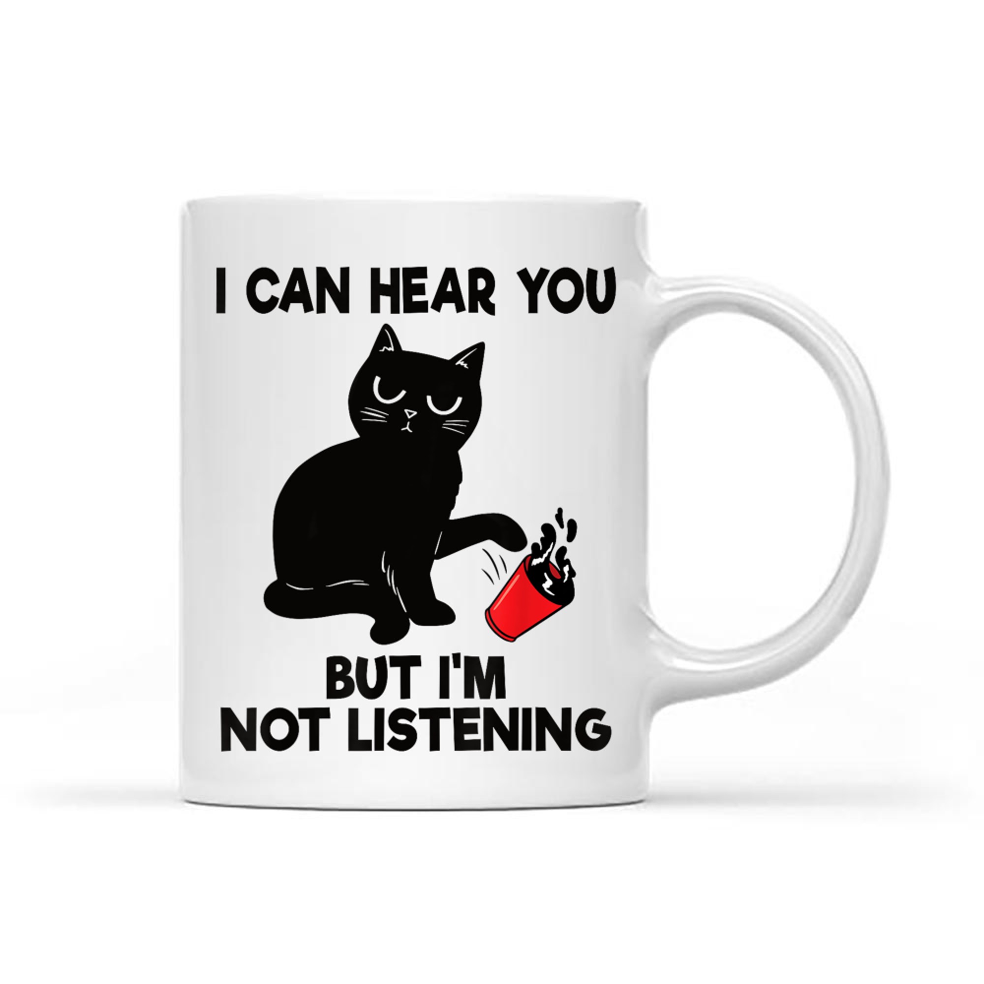 I Can Hear You But I'm Not Listening Funny Cat Lover Coffee Mug
