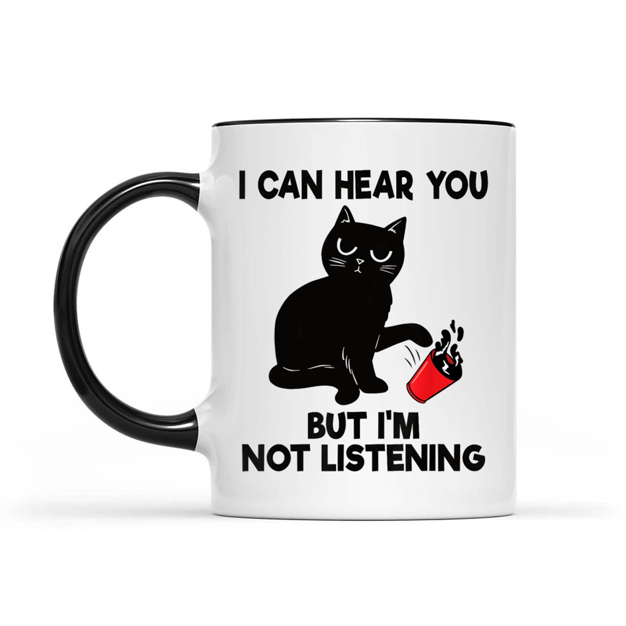 I Can Hear You But I'm Not Listening Funny Cat Lover Coffee Mug