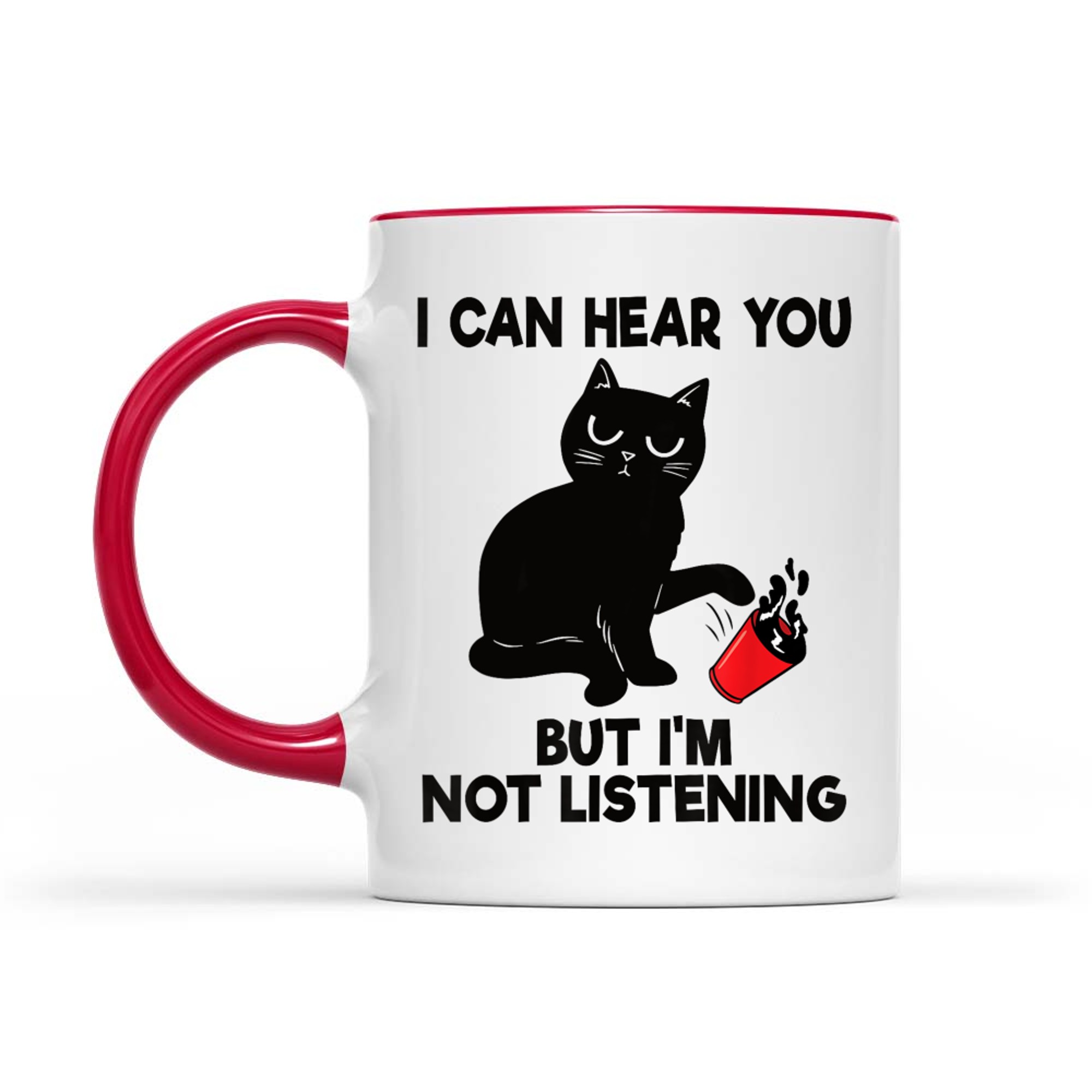 I Can Hear You But I'm Not Listening Funny Cat Lover Coffee Mug